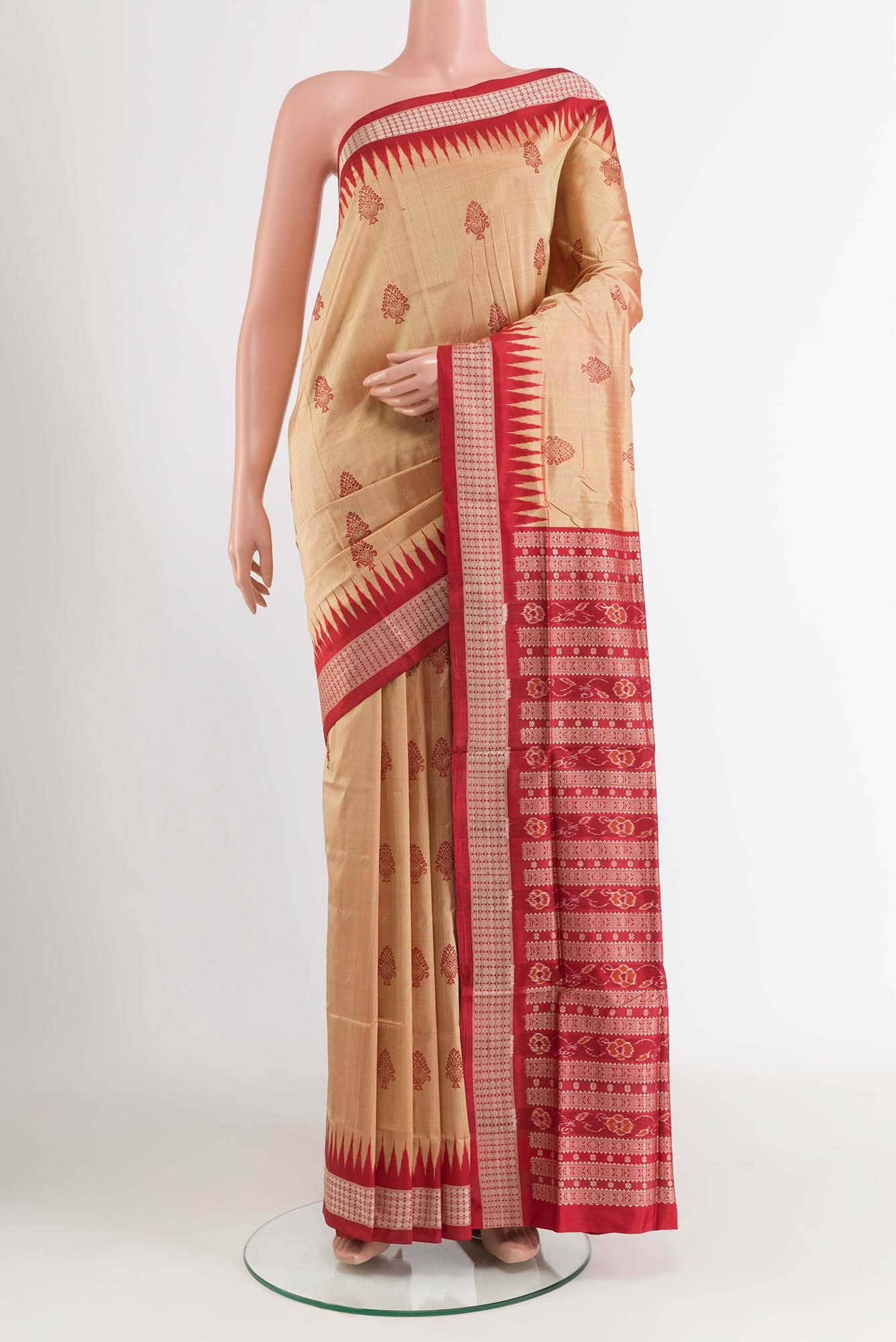 Beige Orissa Silk Saree