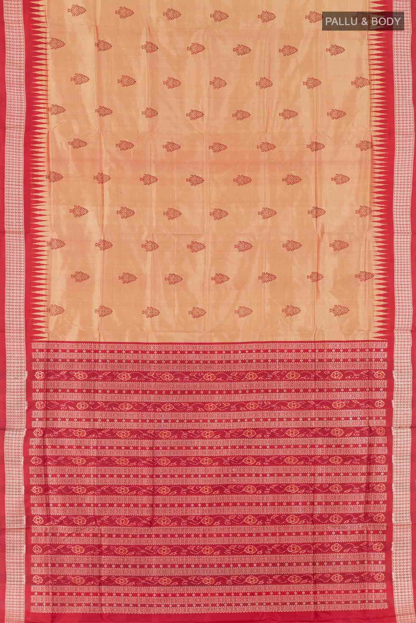 Beige Orissa Silk Saree
