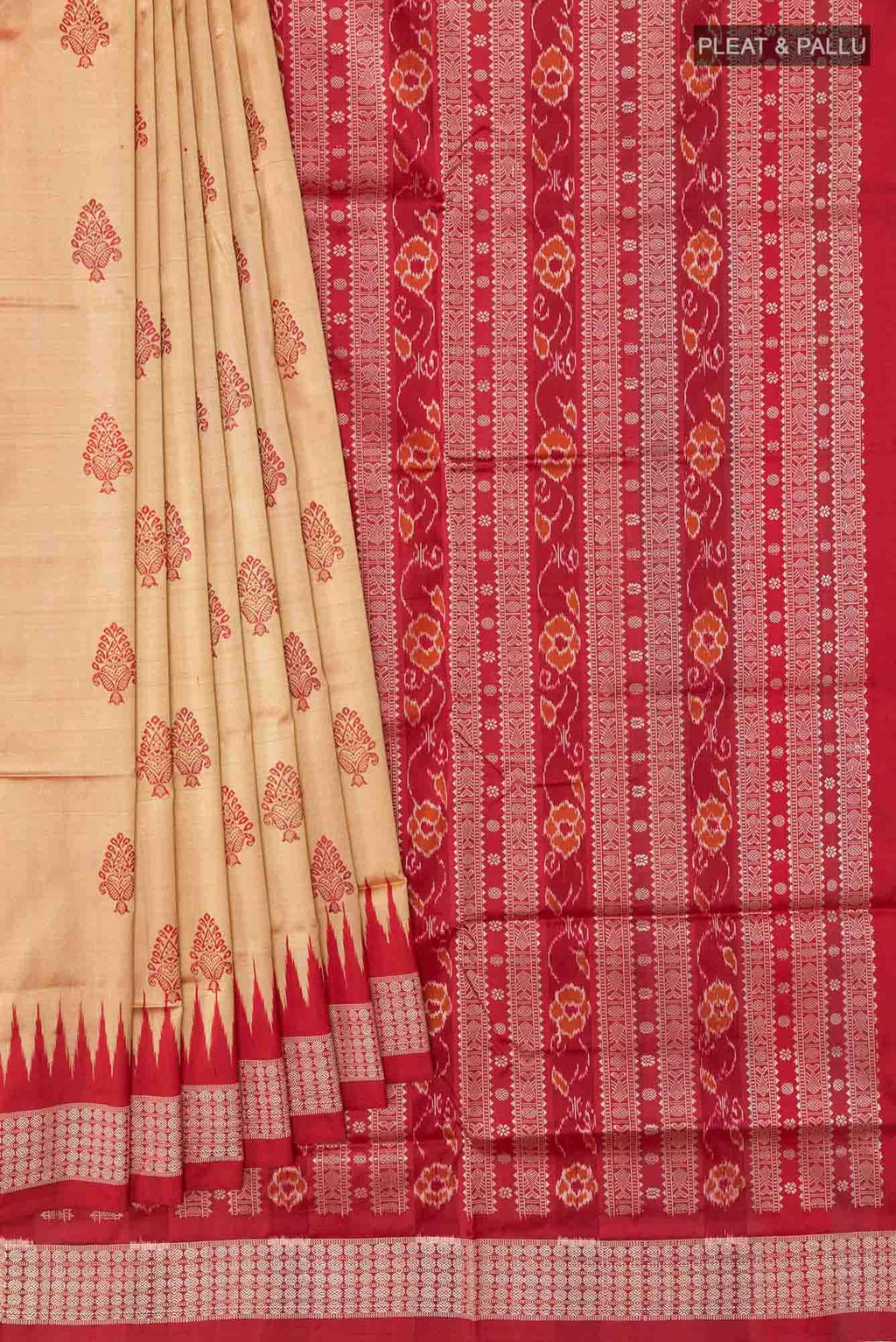 Beige Orissa Silk Saree