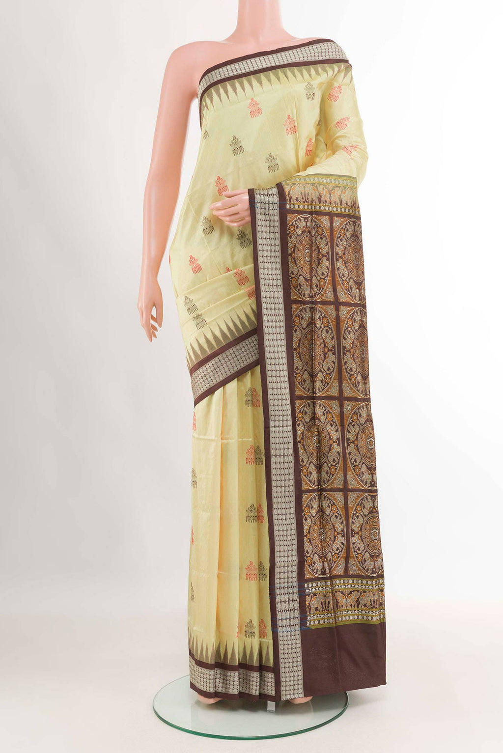 Yellow Orissa Silk Saree