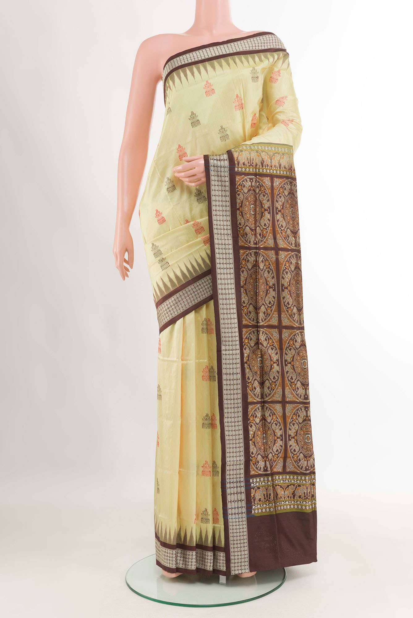 Yellow Orissa Silk Saree