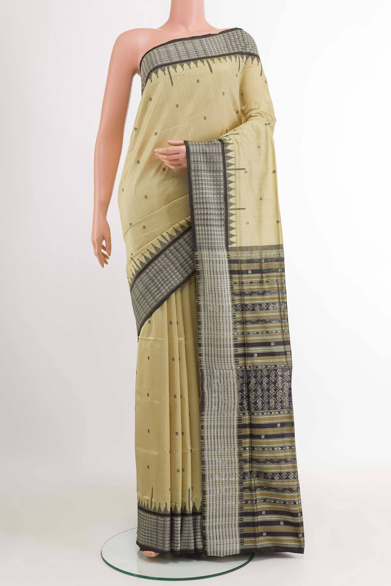 Beige Orissa Silk Saree