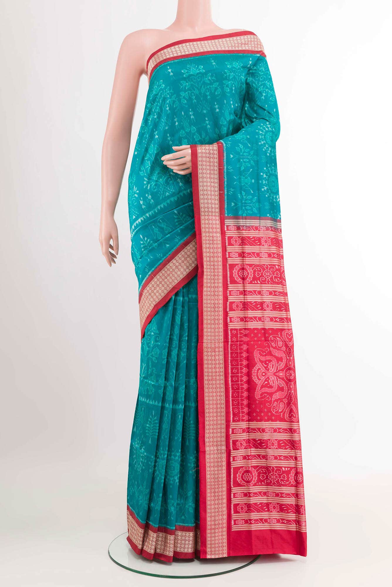 Sea Green Orissa Silk Saree