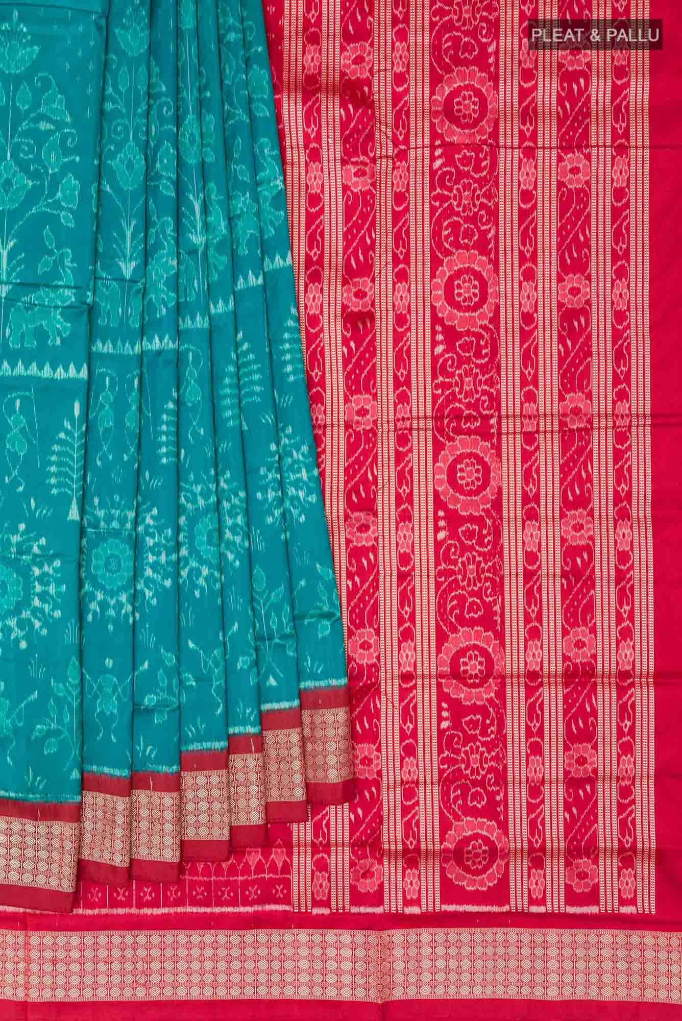 Sea Green Orissa Silk Saree