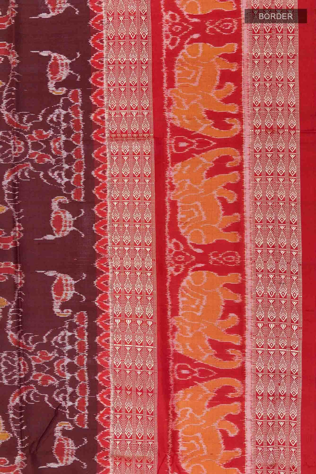 Brown Orissa Ikat Saree