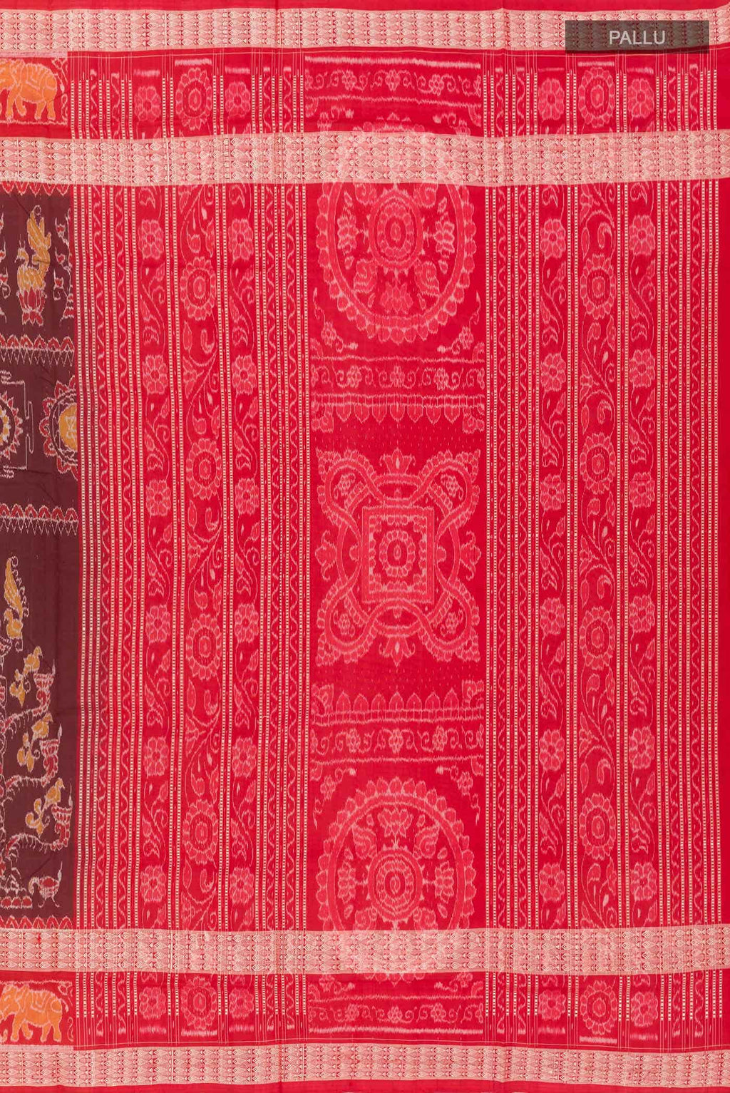 Brown Orissa Ikat Saree