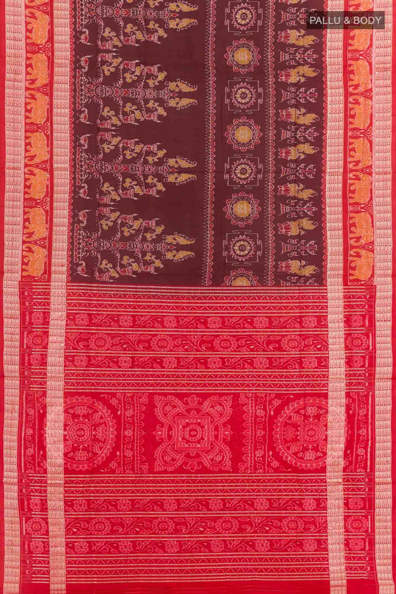 Brown Orissa Ikat Saree