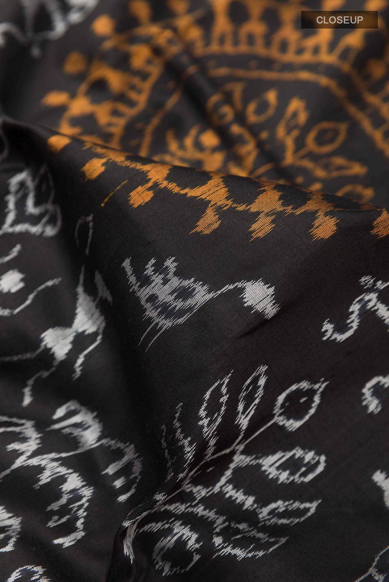 Black Orissa Silk Saree