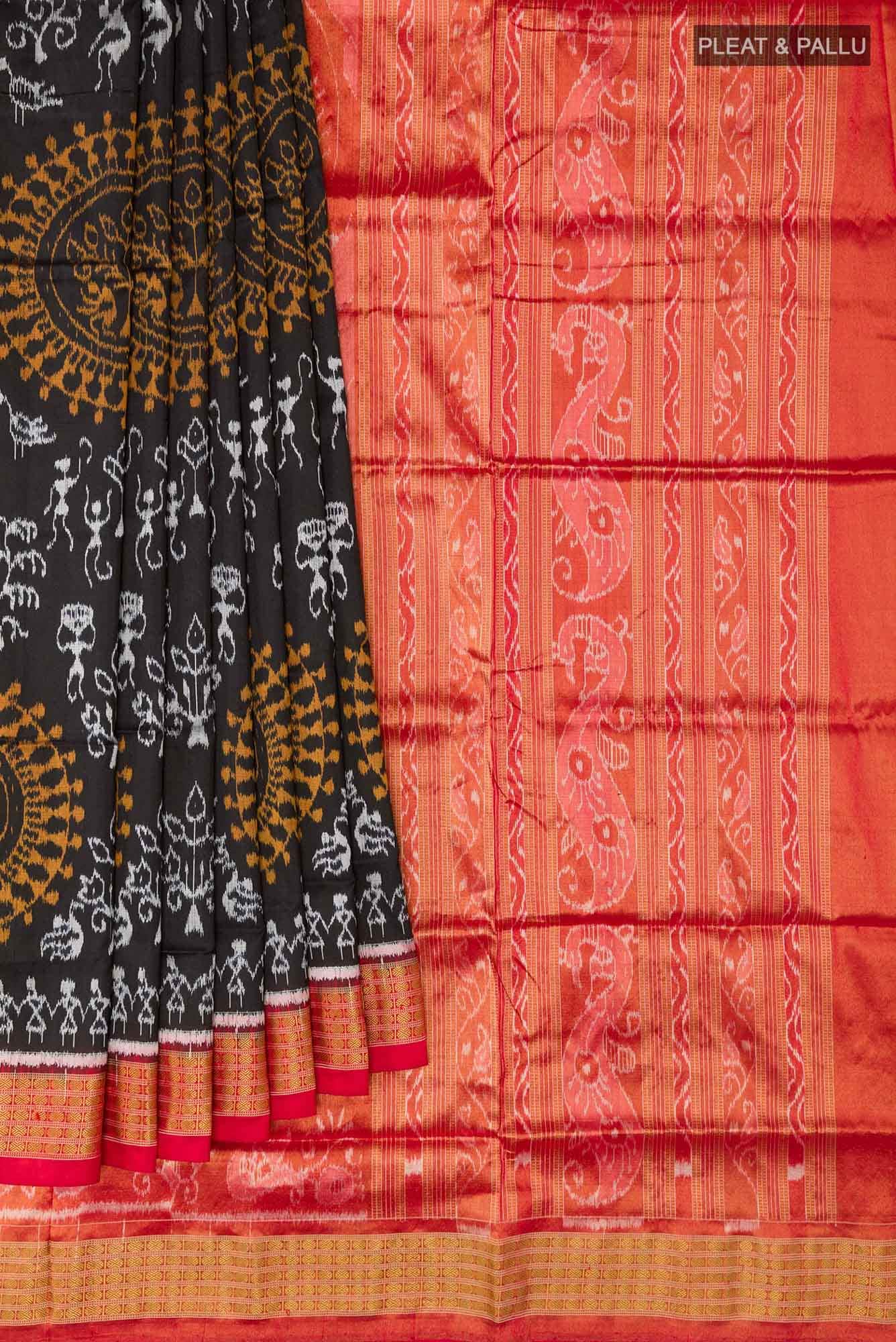 Black Orissa Silk Saree