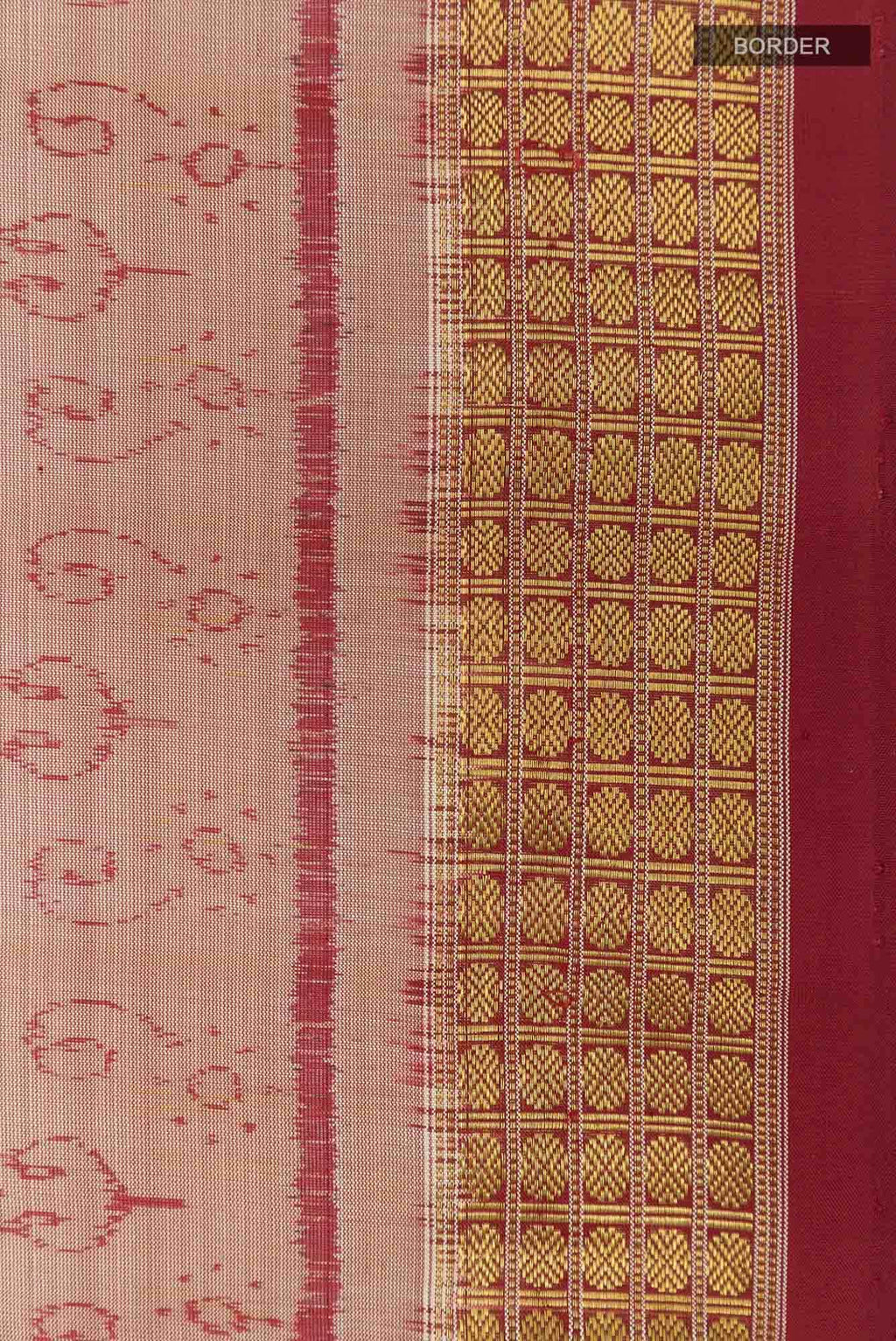 Dark Beige Orissa Silk Saree