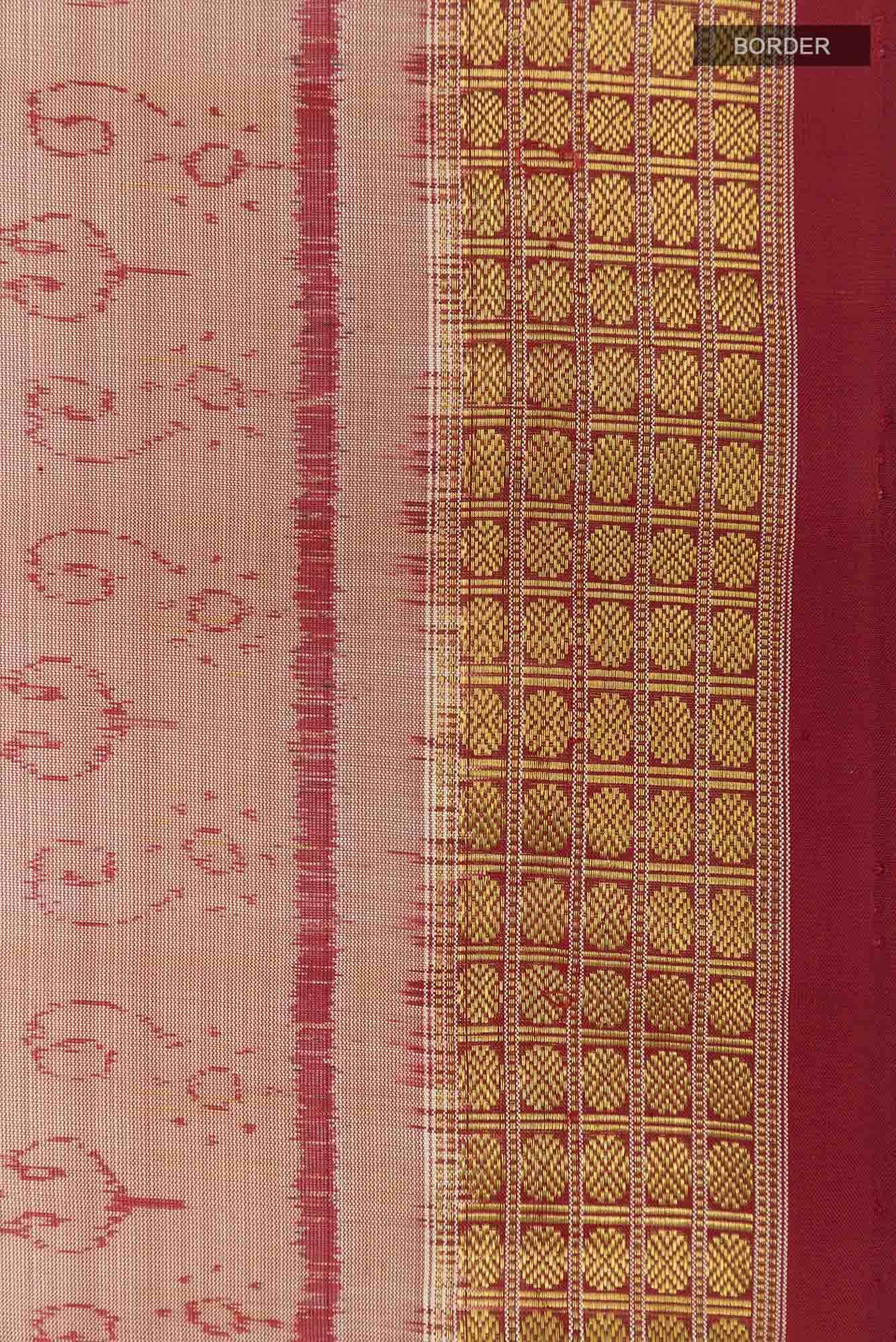 Dark Beige Orissa Silk Saree