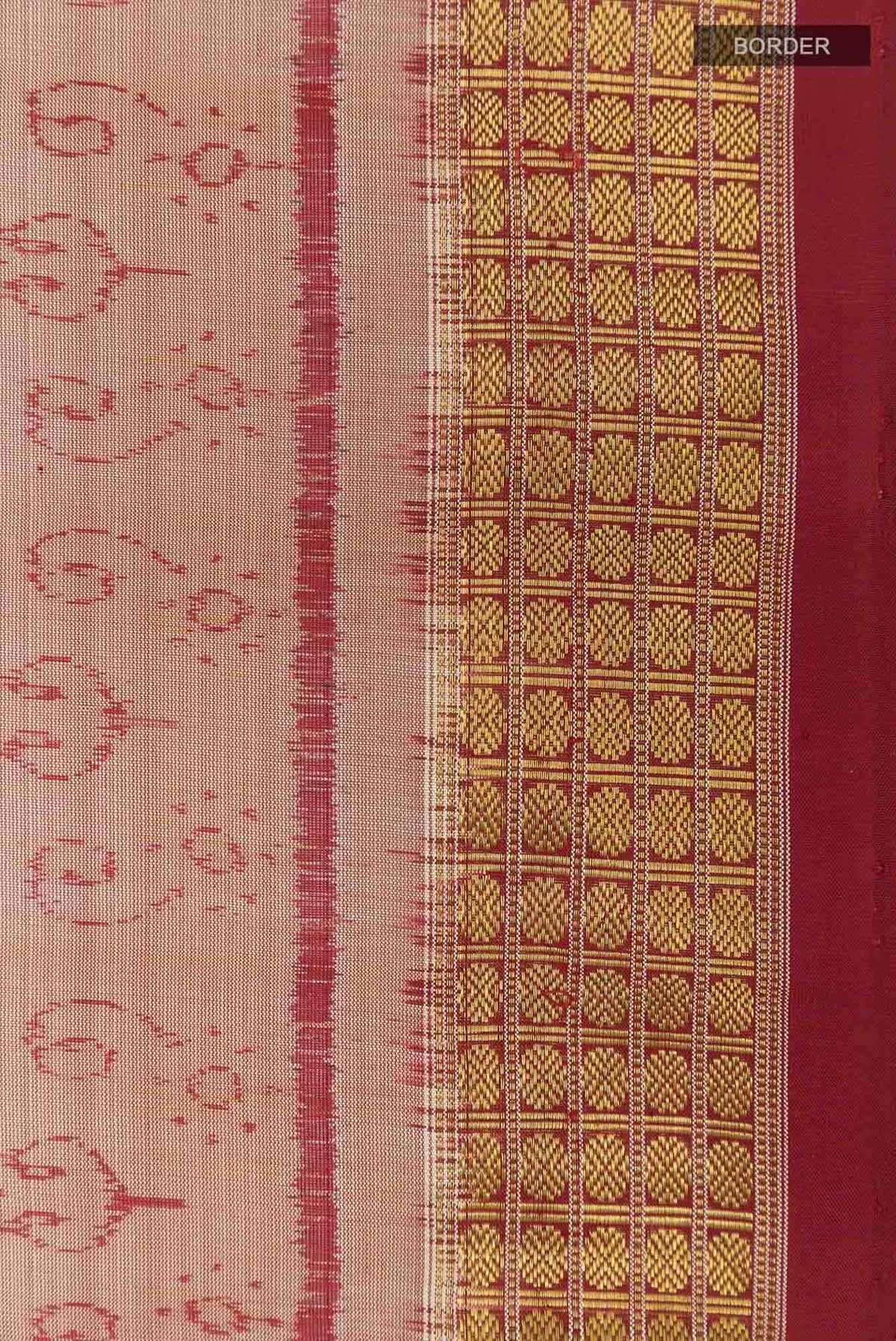 Dark Beige Orissa Silk Saree