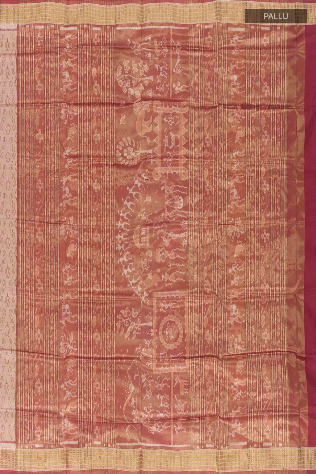 Dark Beige Orissa Silk Saree