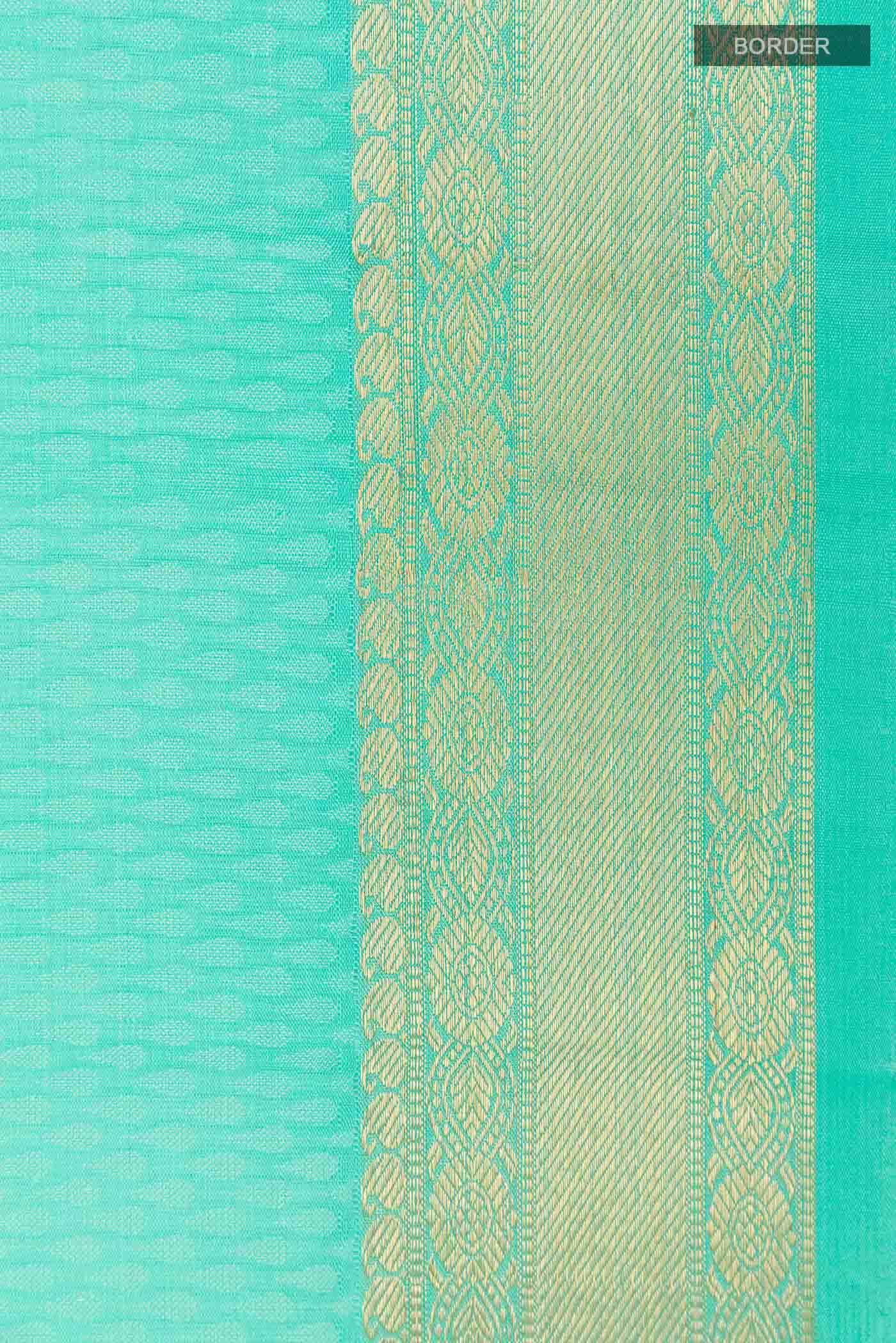 Sea Green Kanchipuram Silk Saree