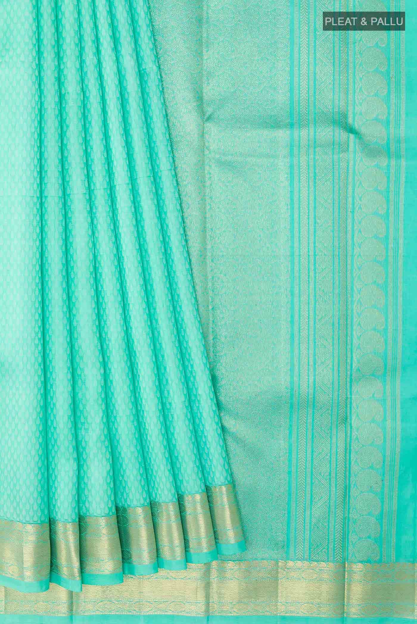 Sea Green Kanchipuram Silk Saree