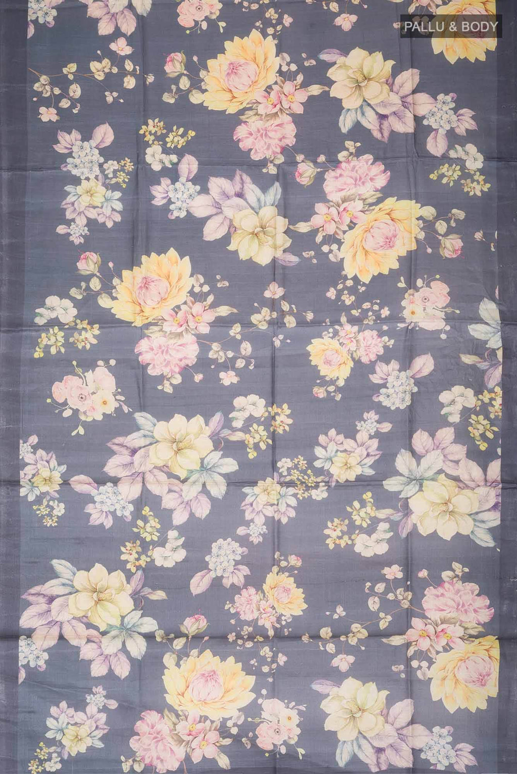 Blue Grey Bhagalpuri Tussar Silk Saree
