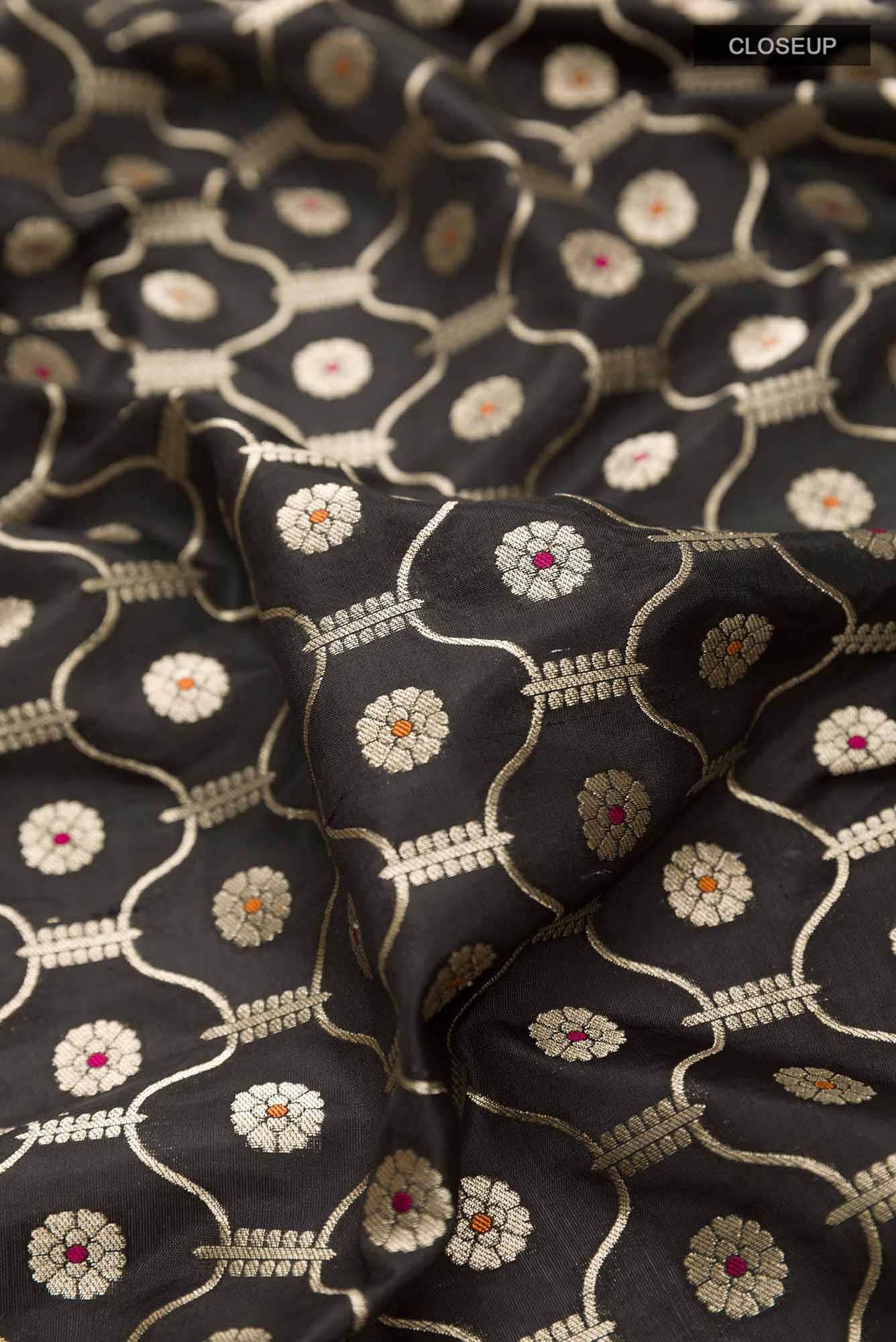 Black Blended Banarasi Silk Saree