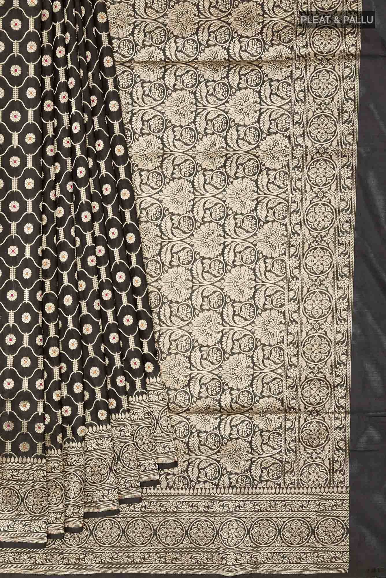 Black Blended Banarasi Silk Saree