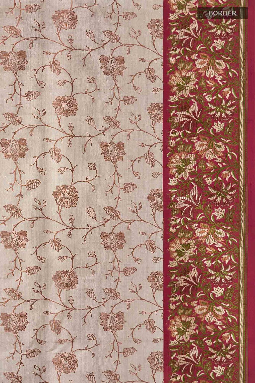 Beige Banarasi Silk Saree