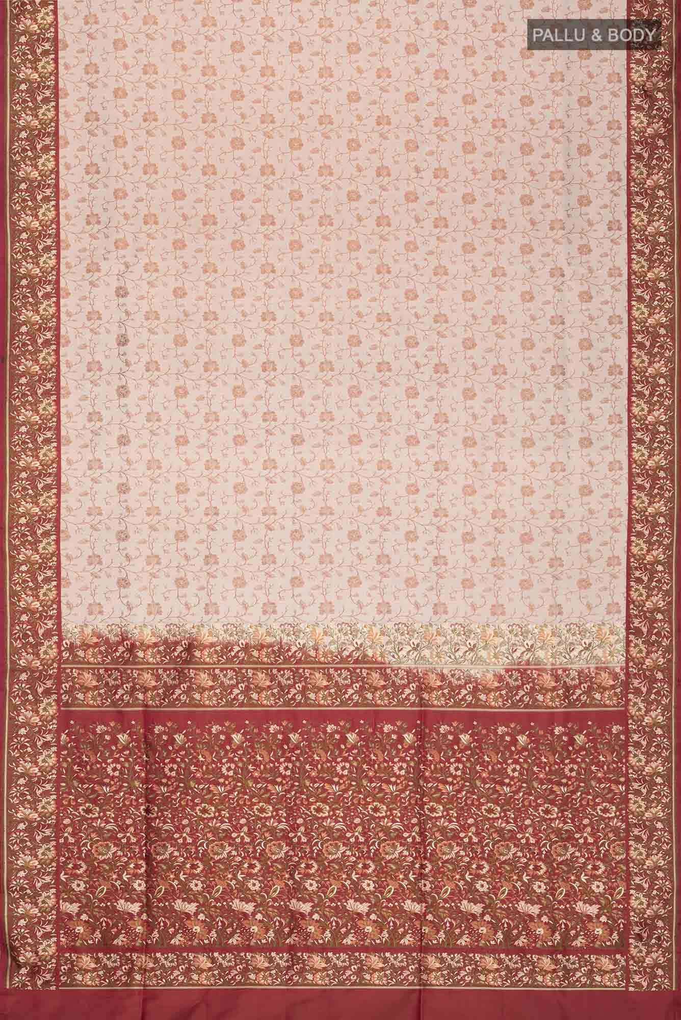 Beige Banarasi Silk Saree