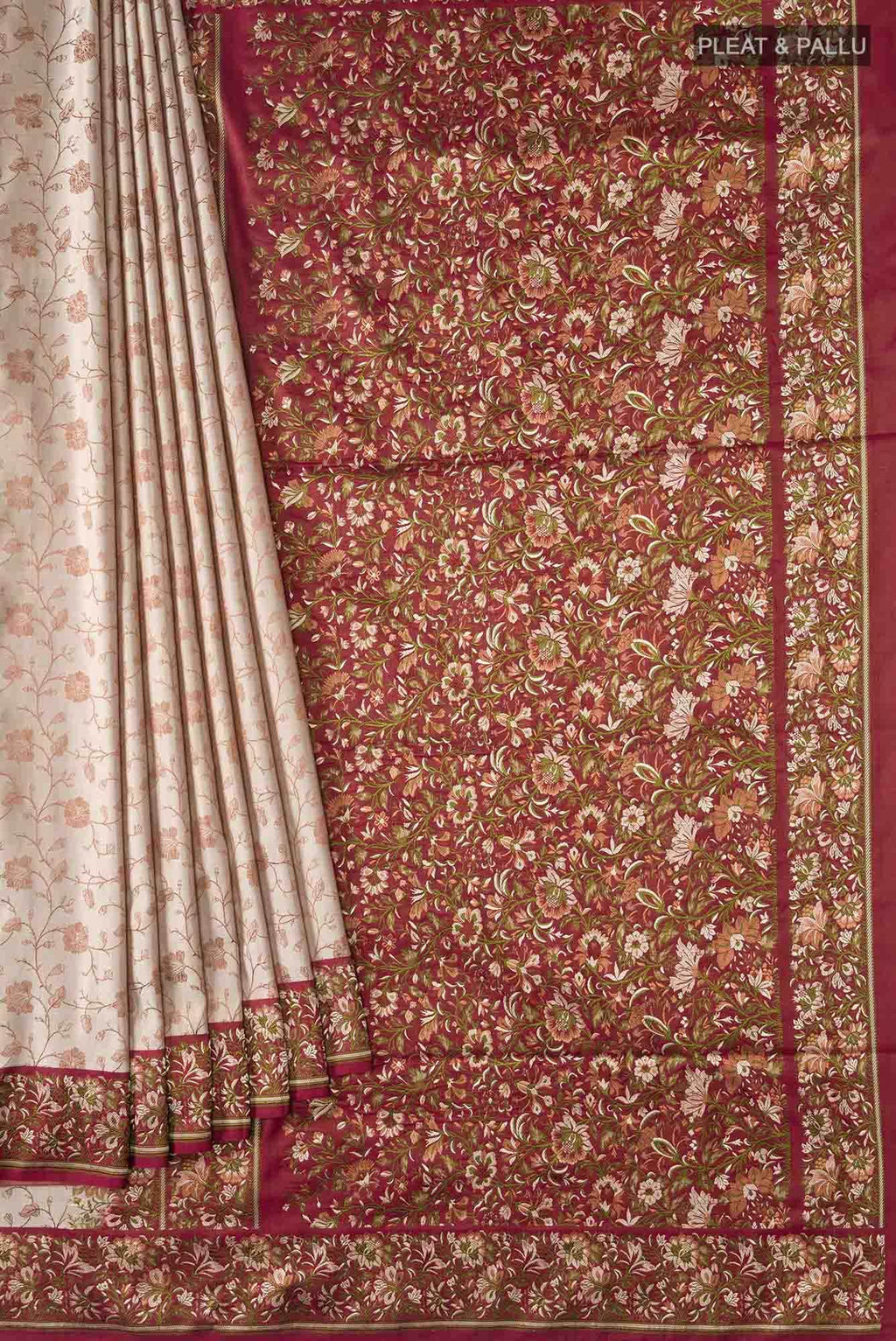 Beige Banarasi Silk Saree