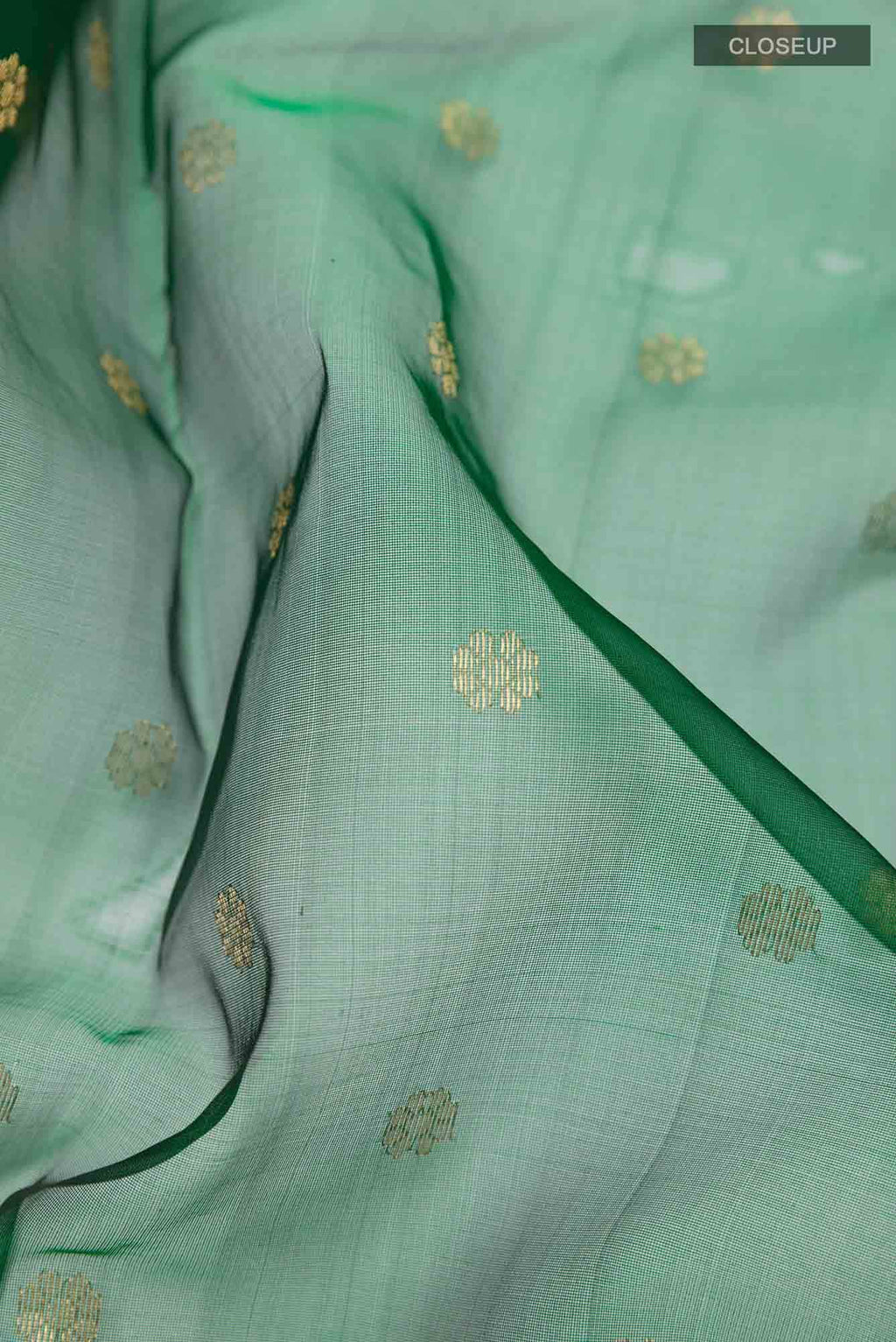Green Chanderi Kora Silk Saree