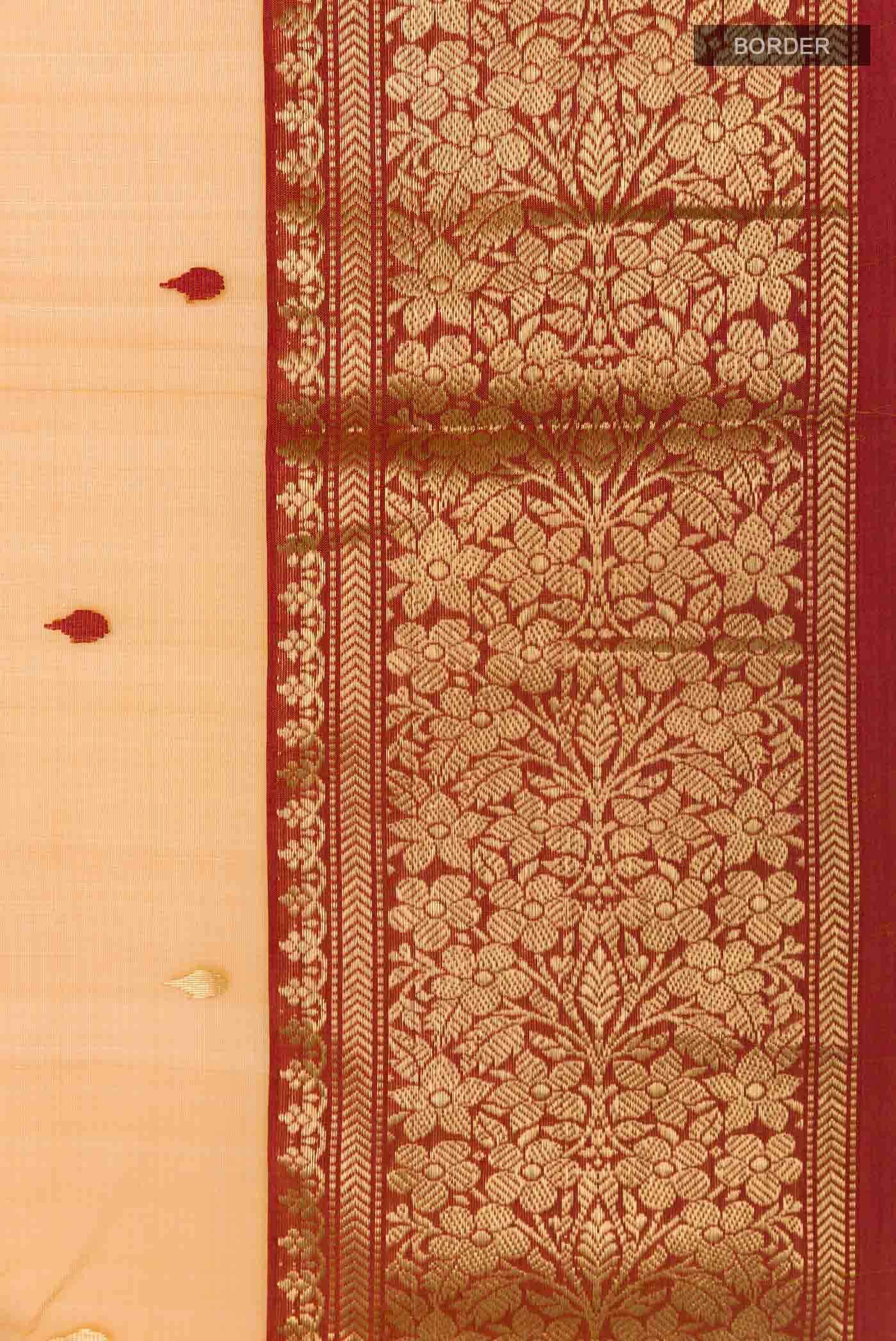 Mustard Chanderi Kora Silk Saree