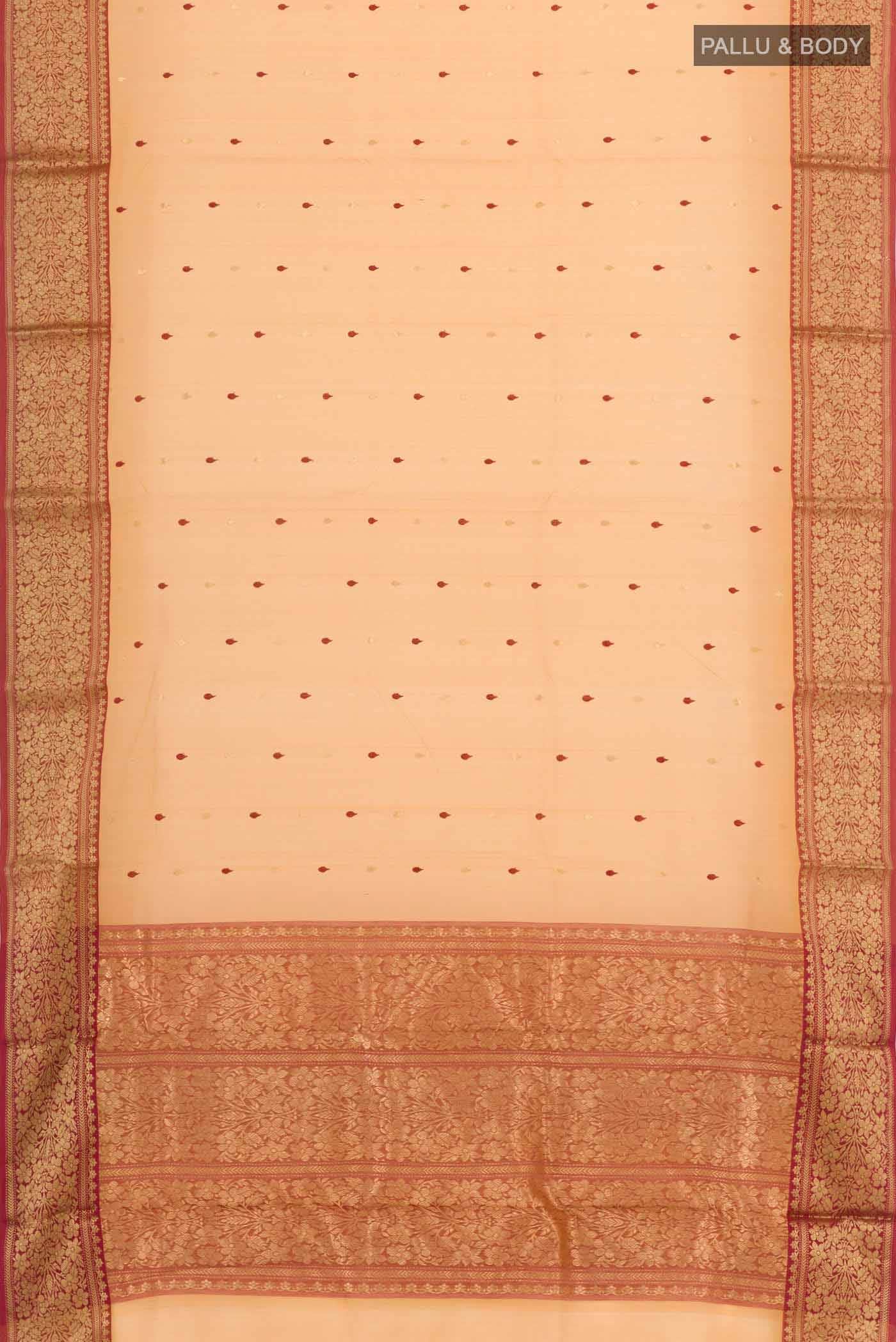 Mustard Chanderi Kora Silk Saree