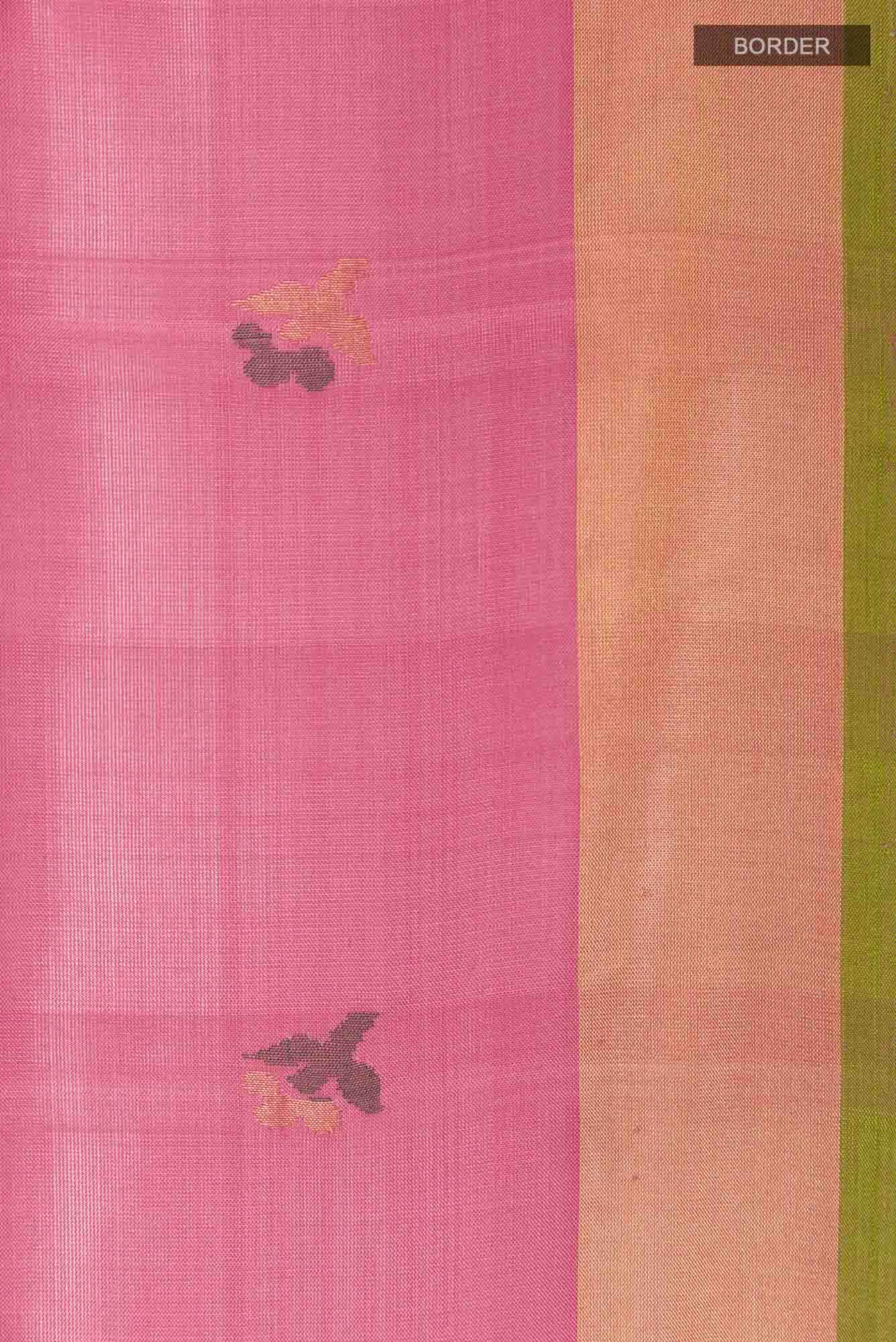 Pure Silk Pure Zari Pink Uppada Saree
