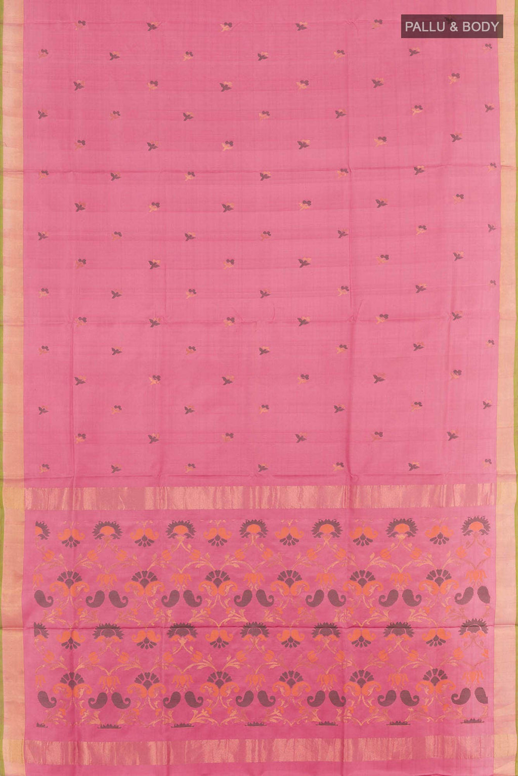 Pure Silk Pure Zari Pink Uppada Saree