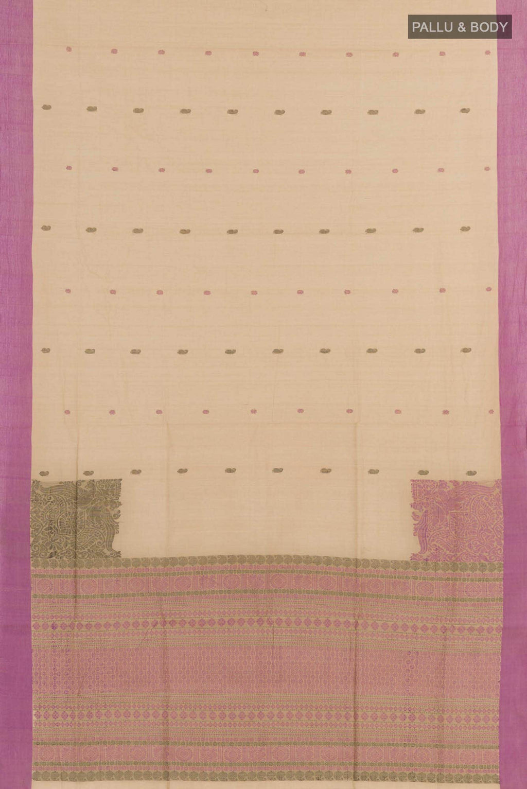 Dark Beige Coimbatore Cotton Saree