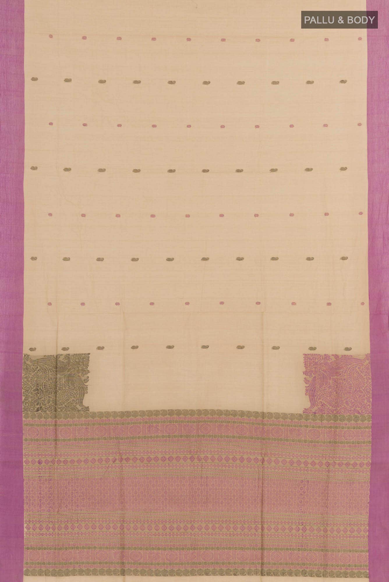 Dark Beige Coimbatore Cotton Saree