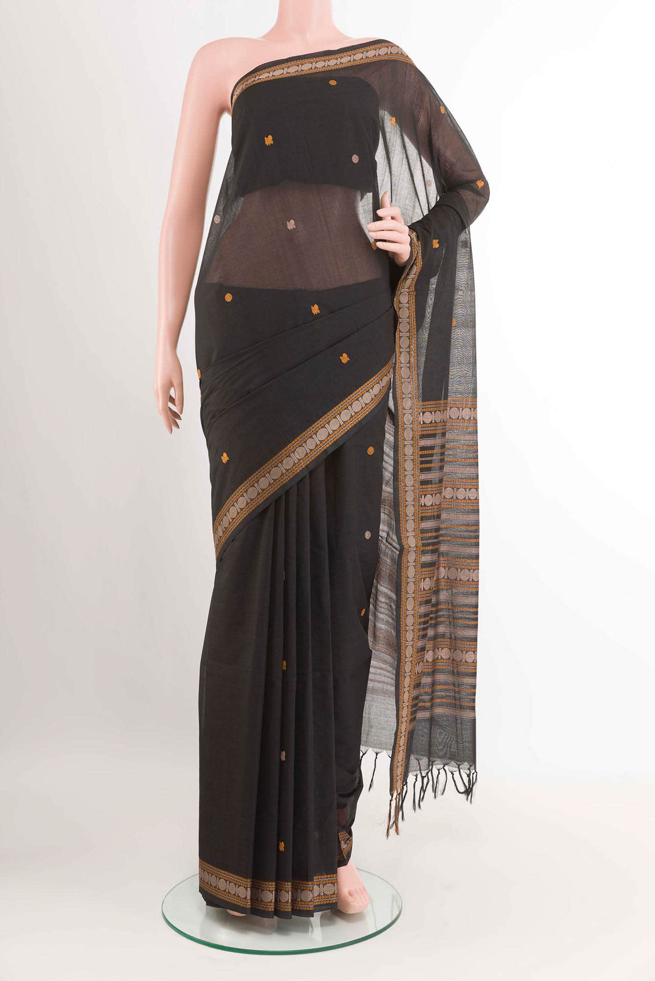 Black Coimbatore Cotton Saree