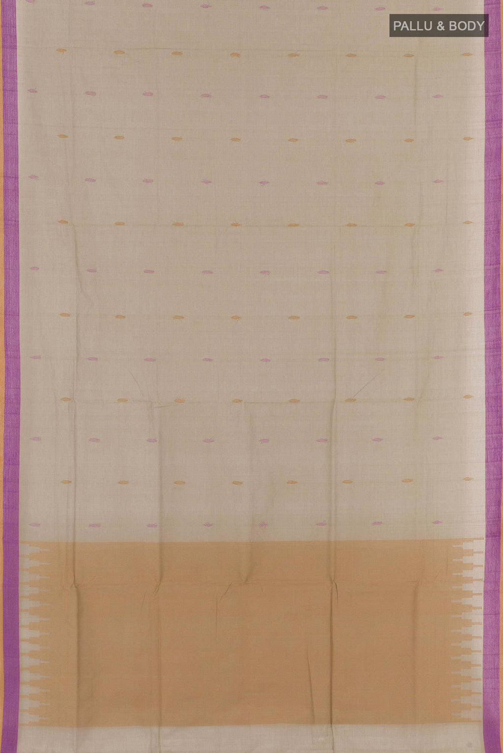 Beige Coimbatore Cotton Saree