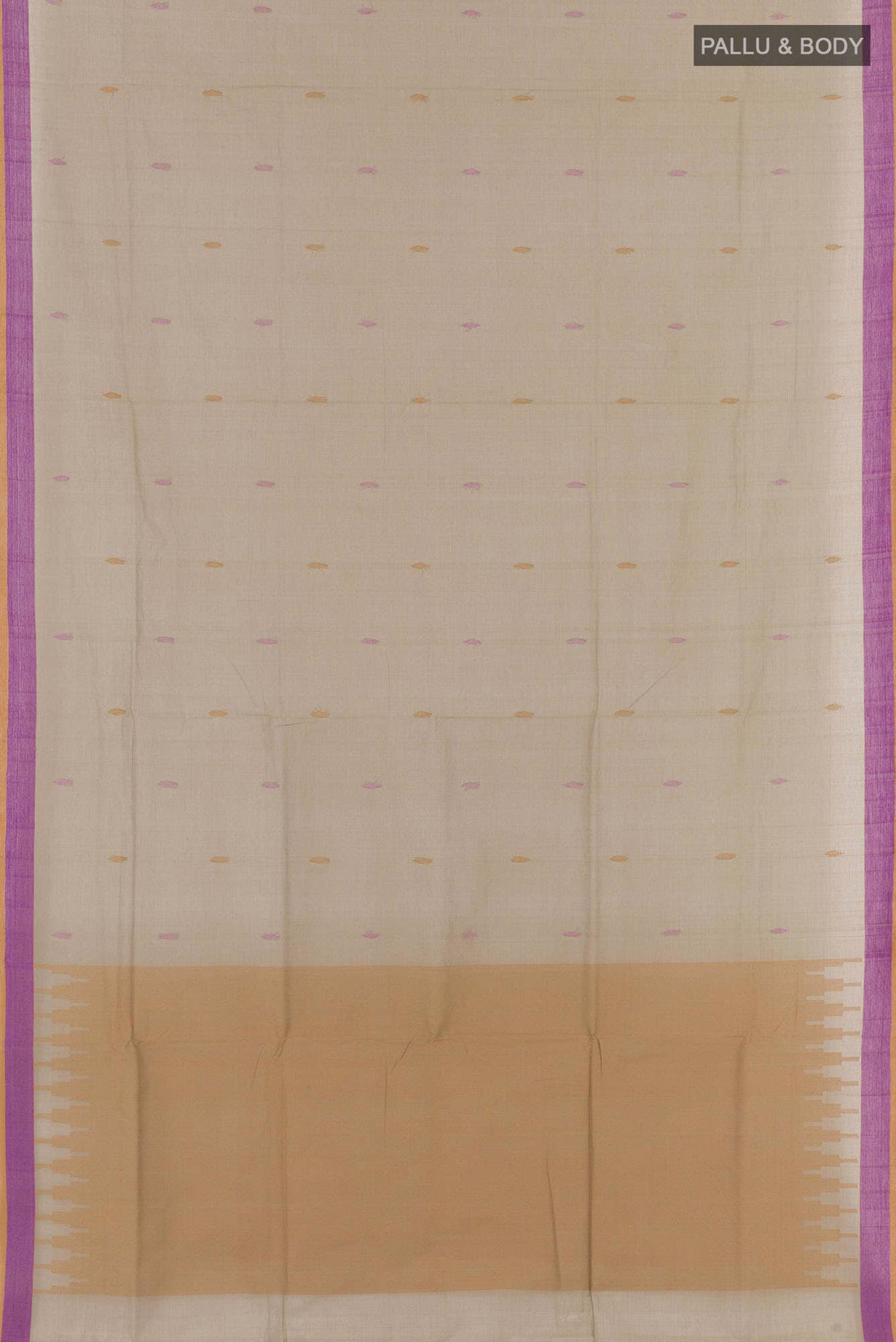 Beige Coimbatore Cotton Saree