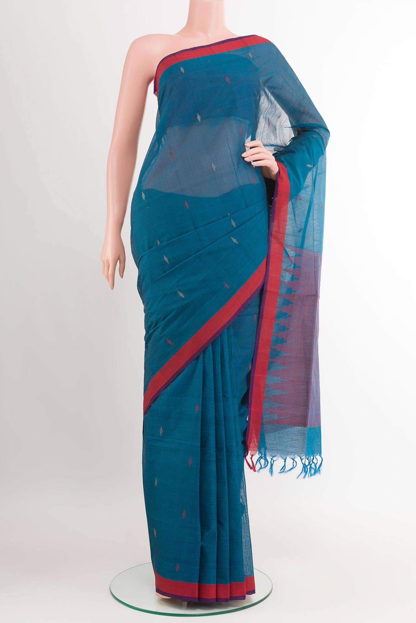 Blue Coimbatore Cotton Saree