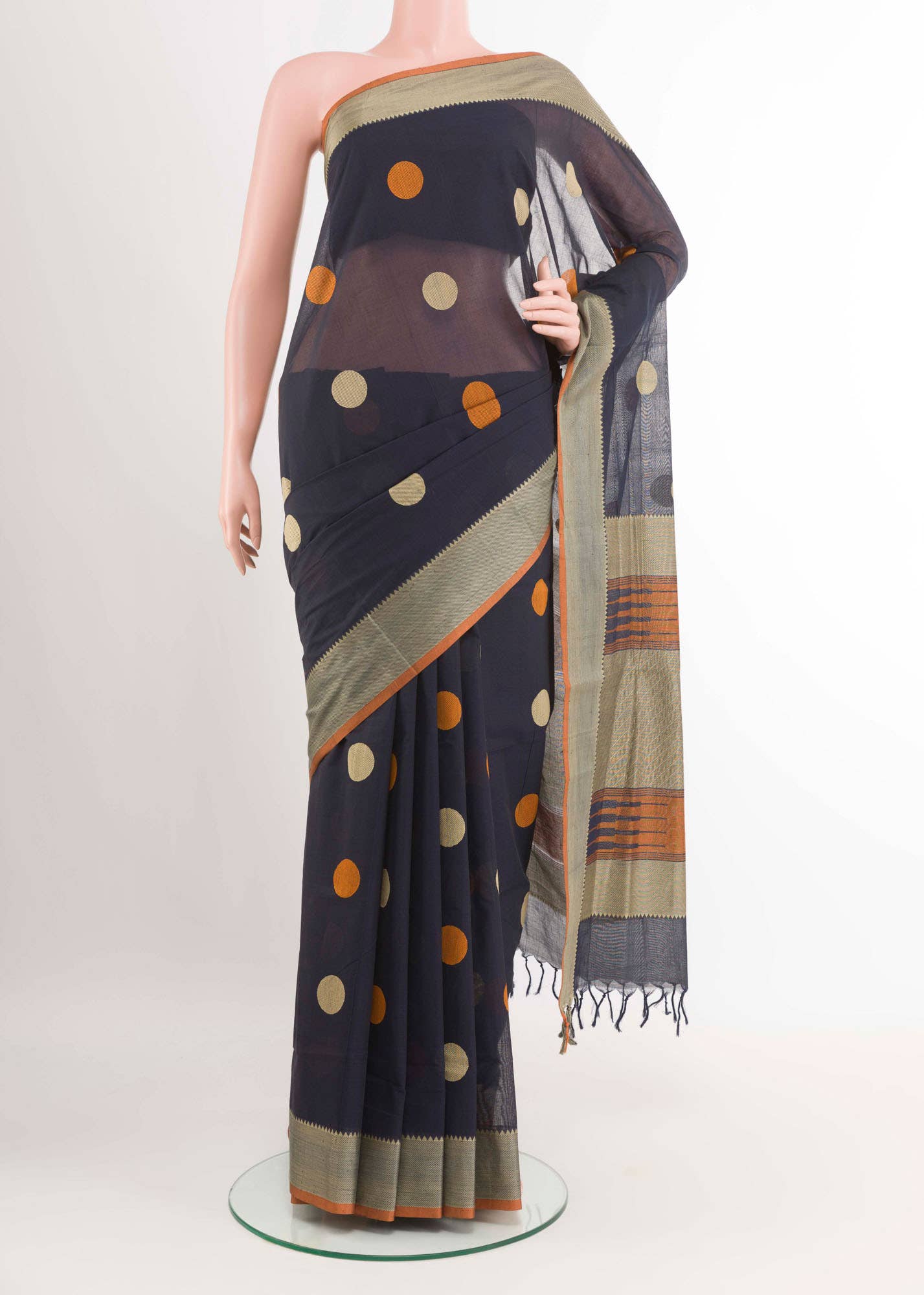 Dark Blue Coimbatore Cotton Saree