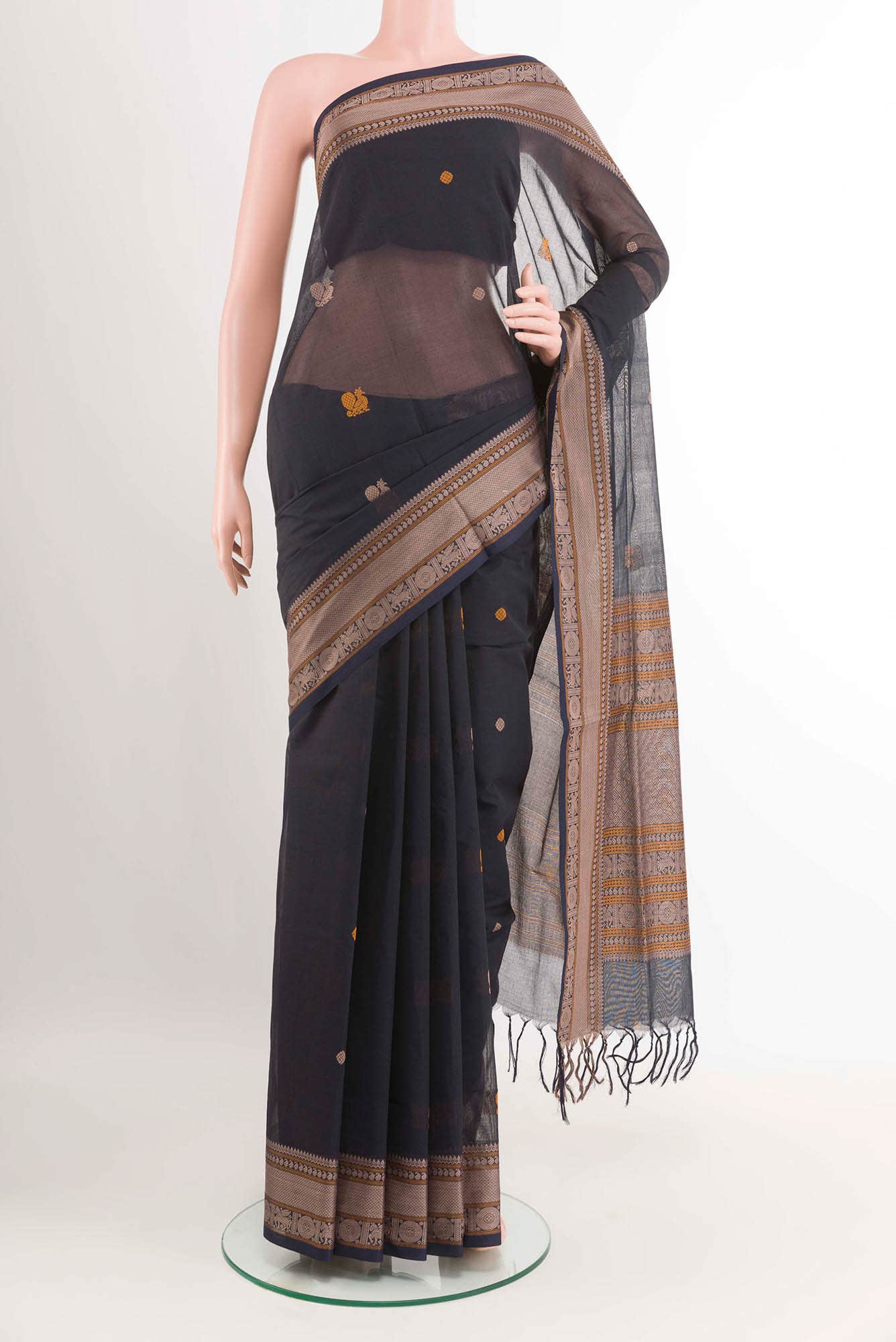 Dark Blue Coimbatore Cotton Saree