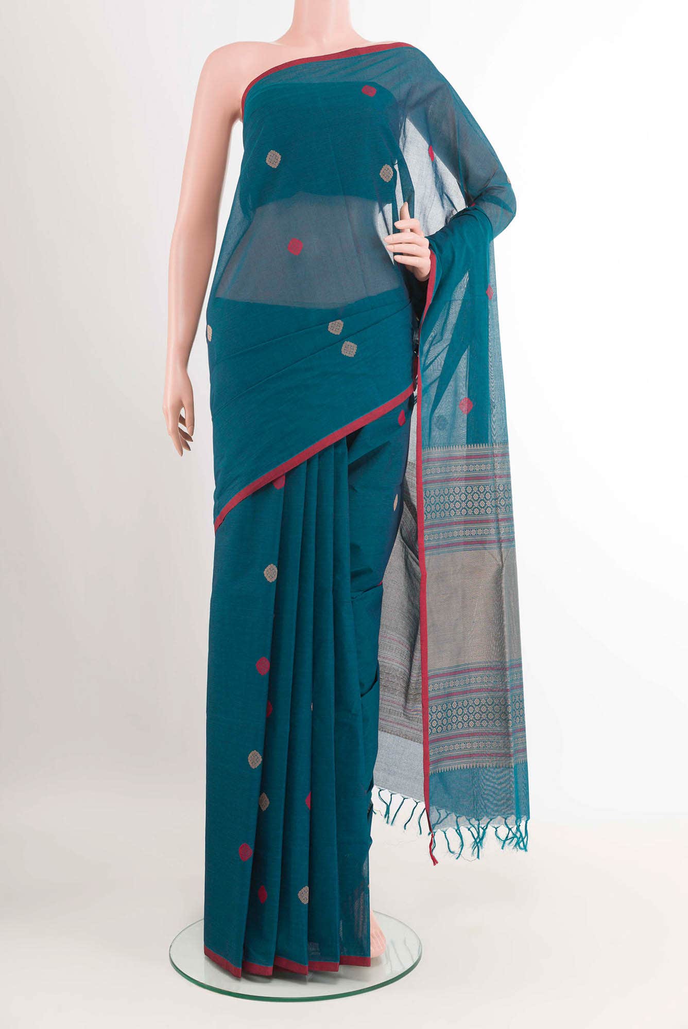 Blue Coimbatore Cotton Saree