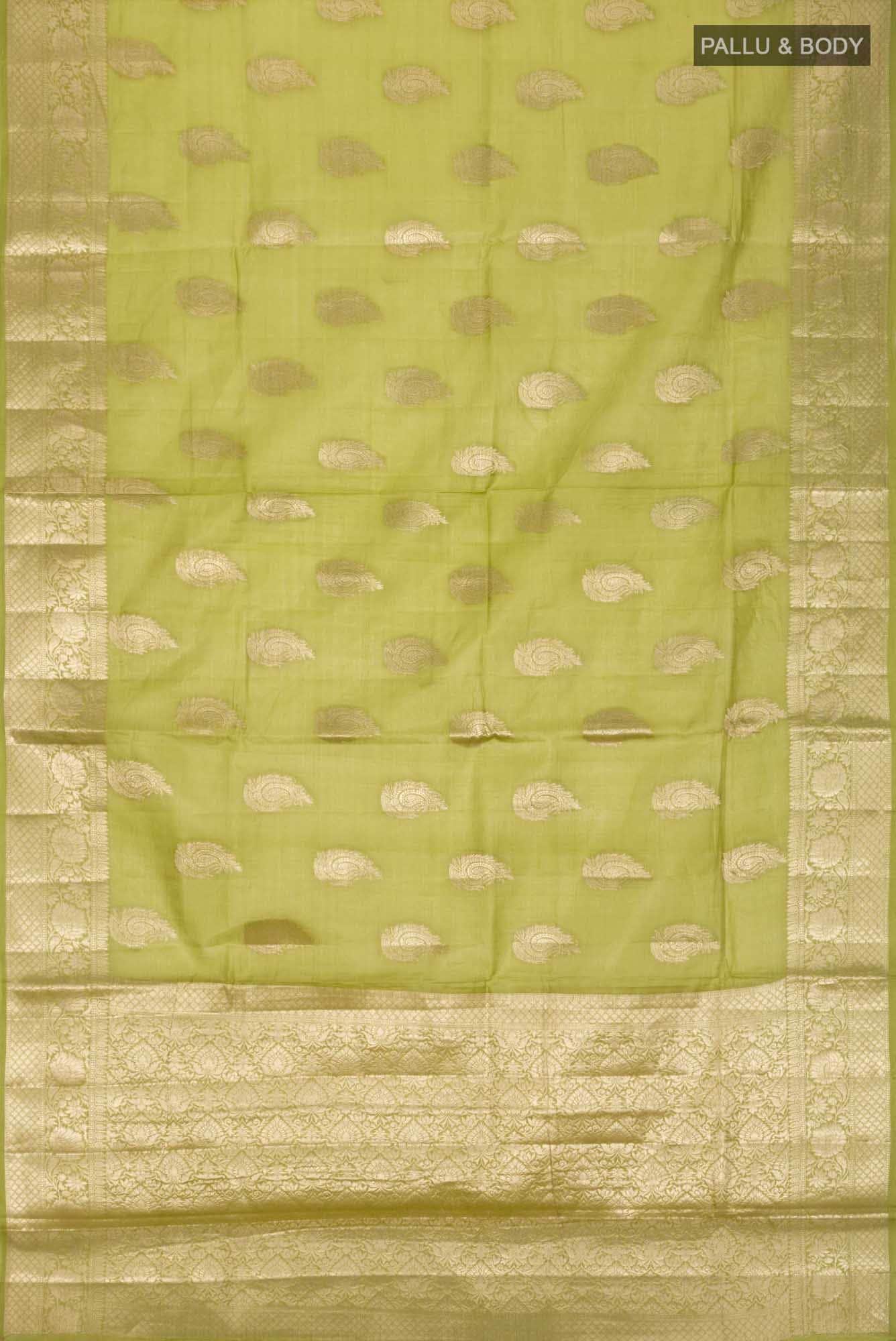 Green Banarasi Tussar Silk Saree