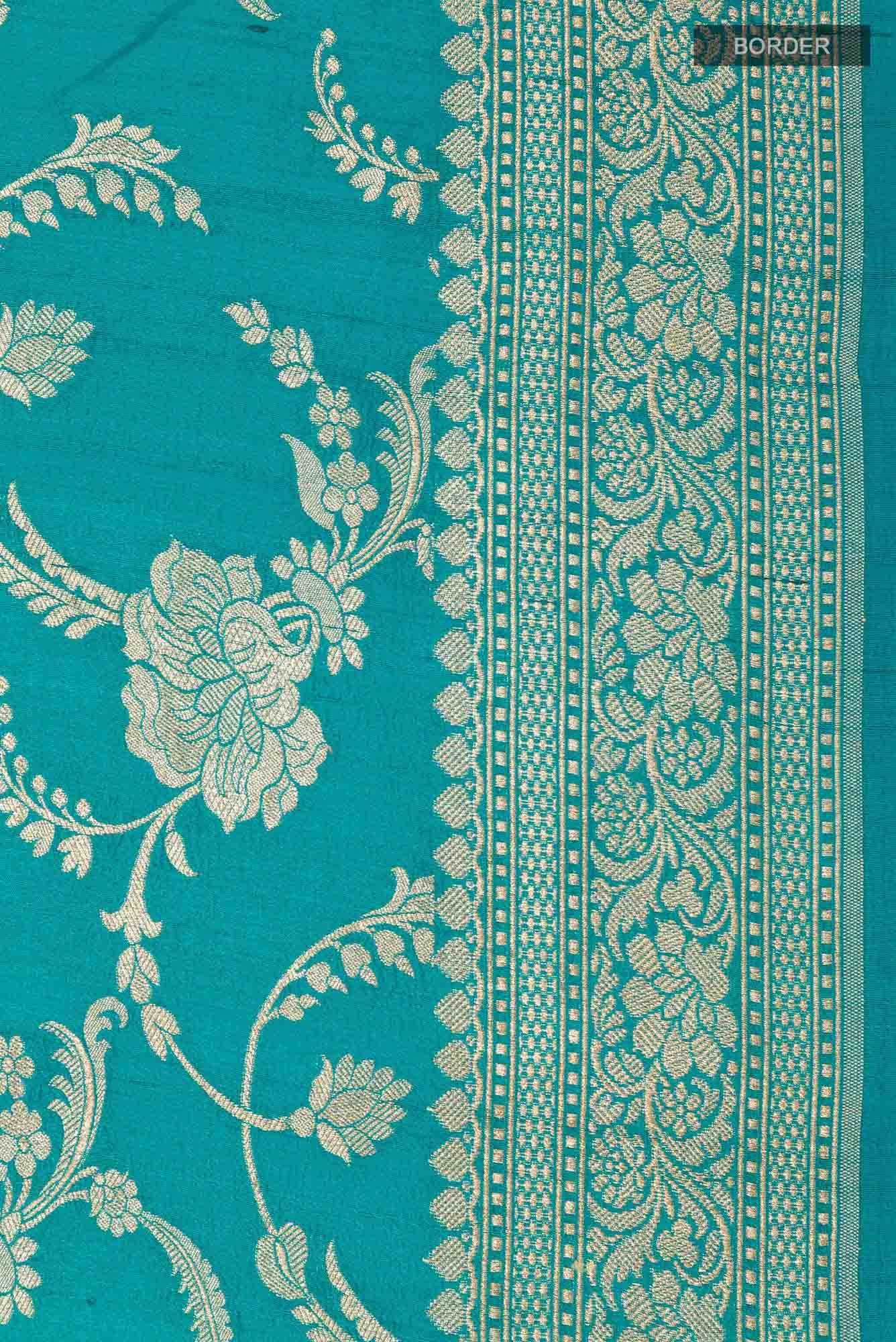Blue Banarasi Tussar Silk Saree