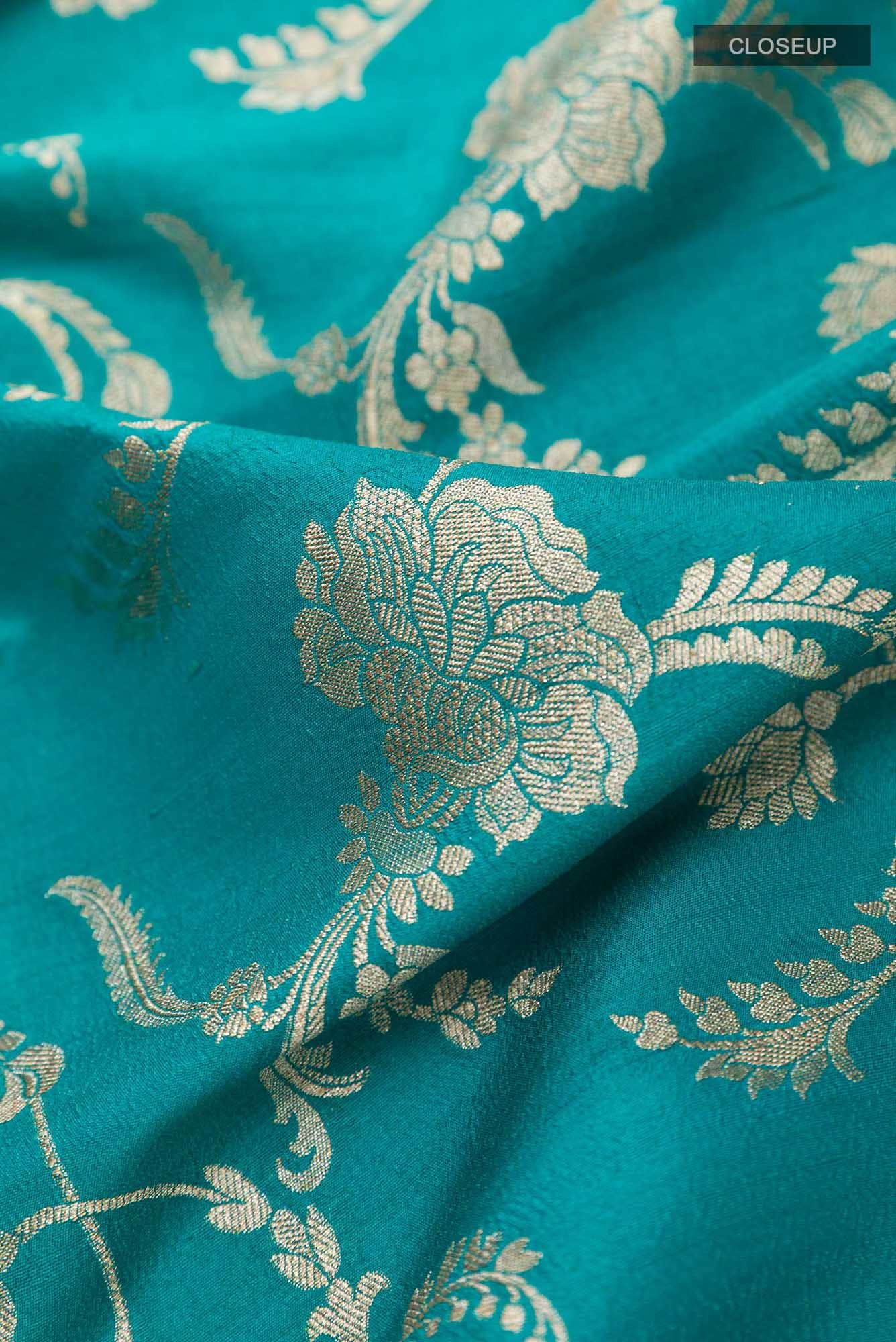 Blue Banarasi Tussar Silk Saree
