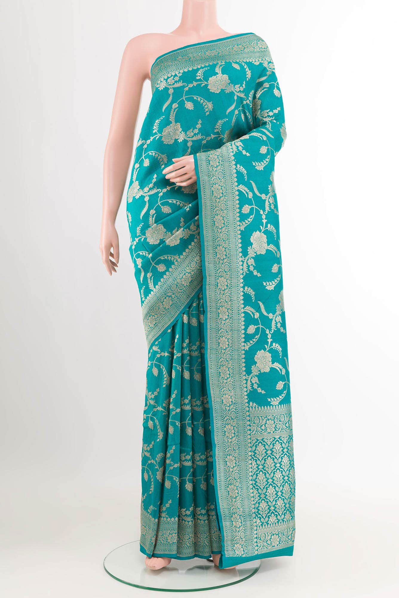 Blue Banarasi Tussar Silk Saree