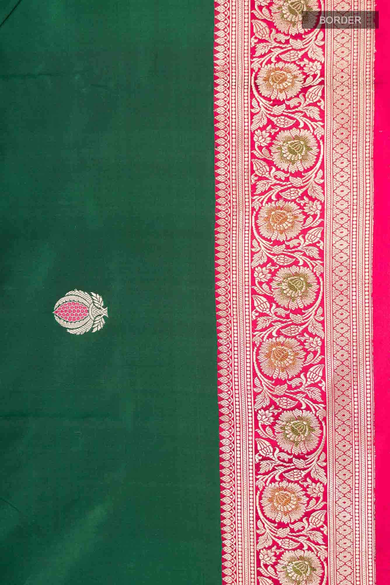 Green Banarasi Katan Silk Saree