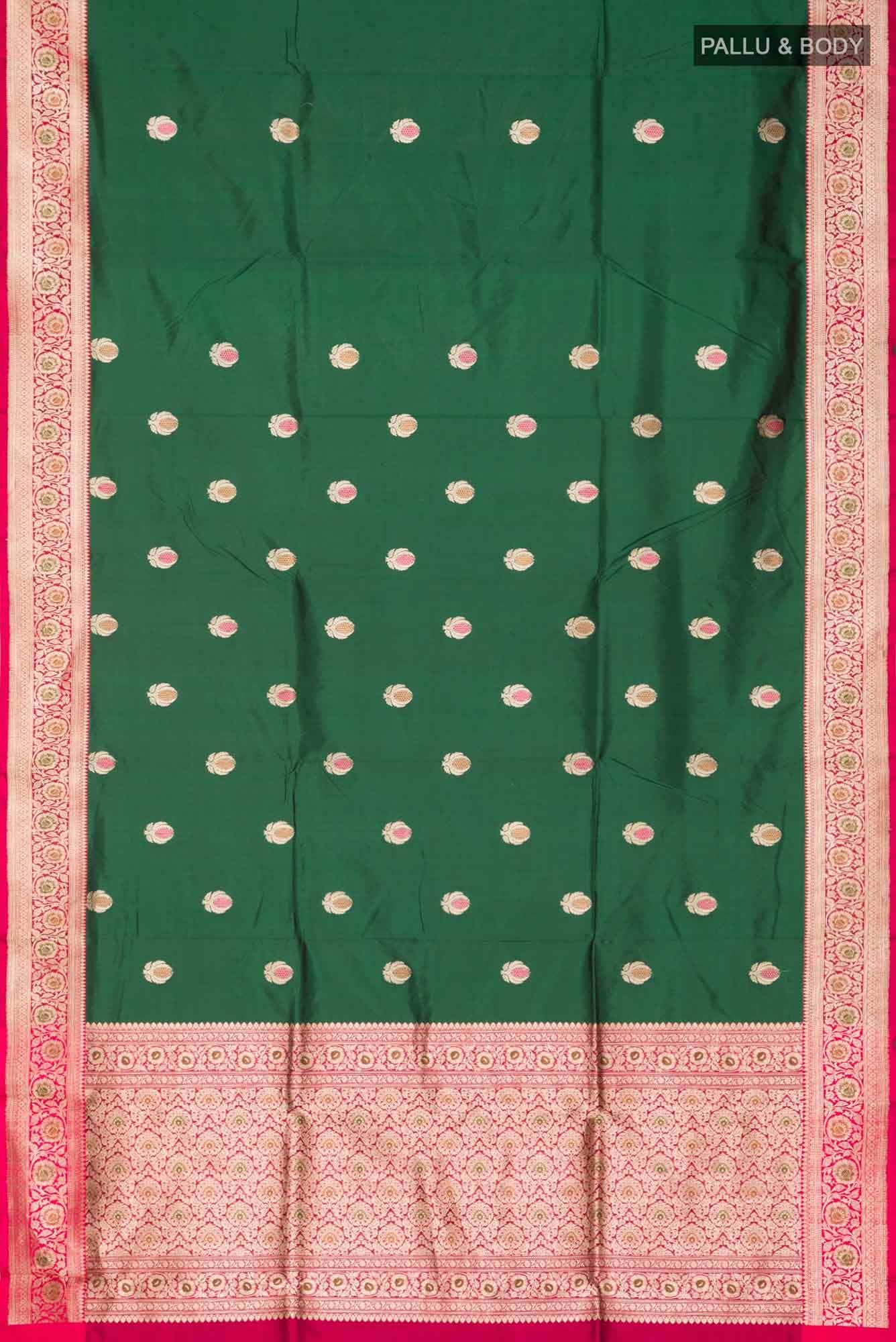 Green Banarasi Katan Silk Saree