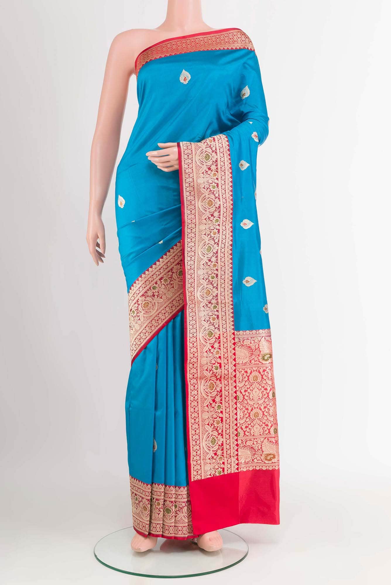 Blue Banarasi Katan Silk Saree