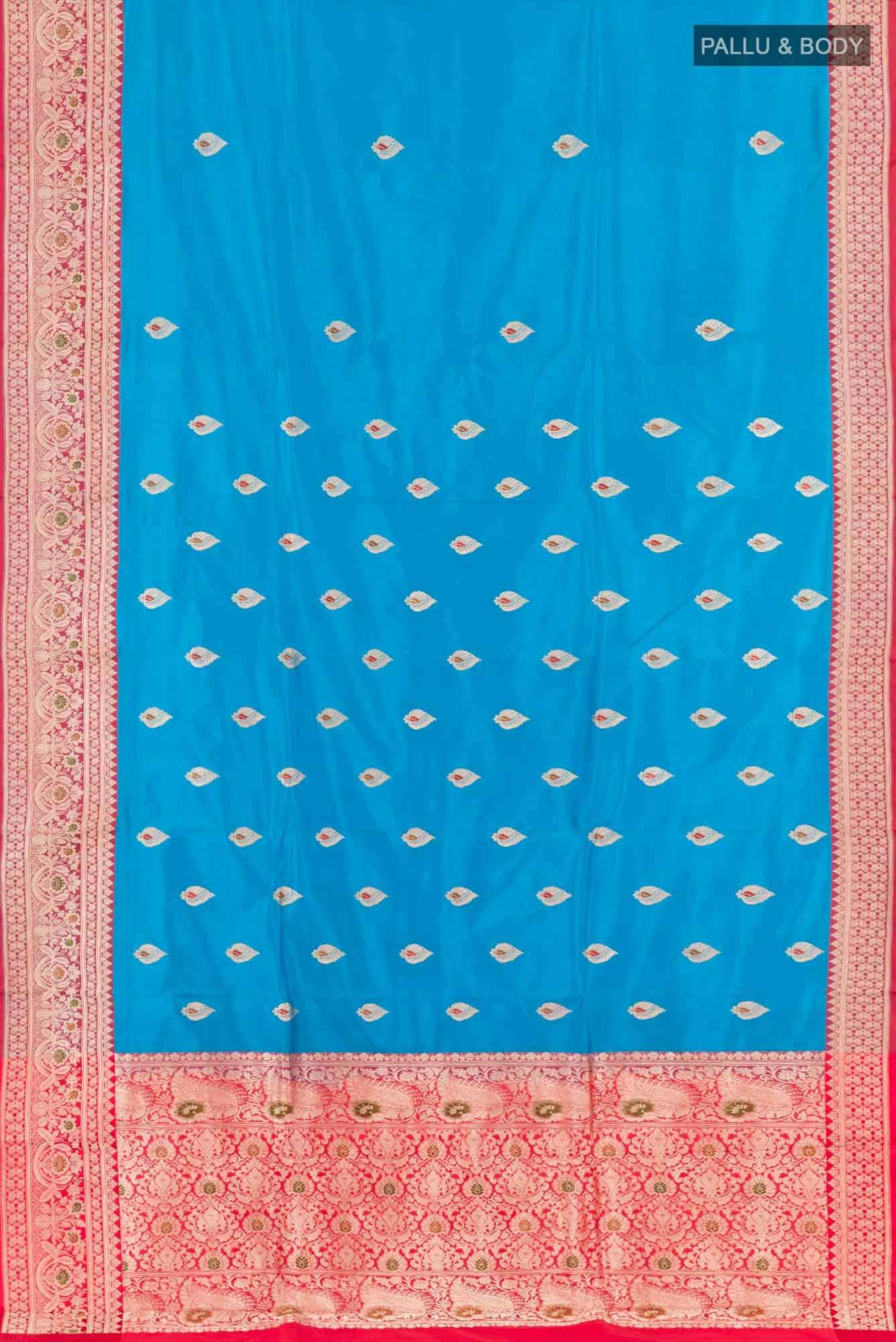 Blue Banarasi Katan Silk Saree