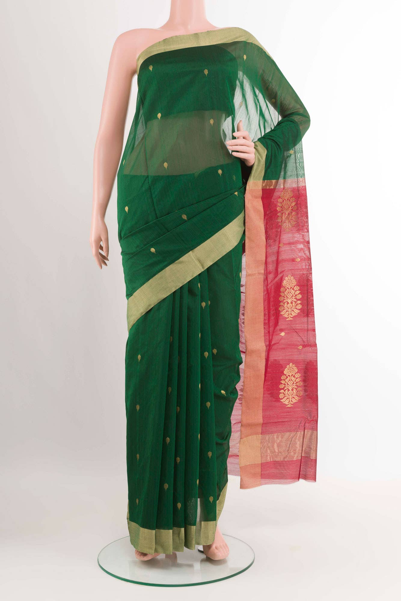 Maroon Blended Chanderi Silk Cotton Saree