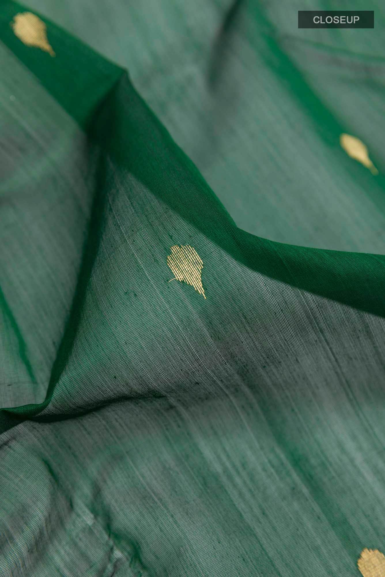 Green Blended Chanderi Silk Cotton Saree