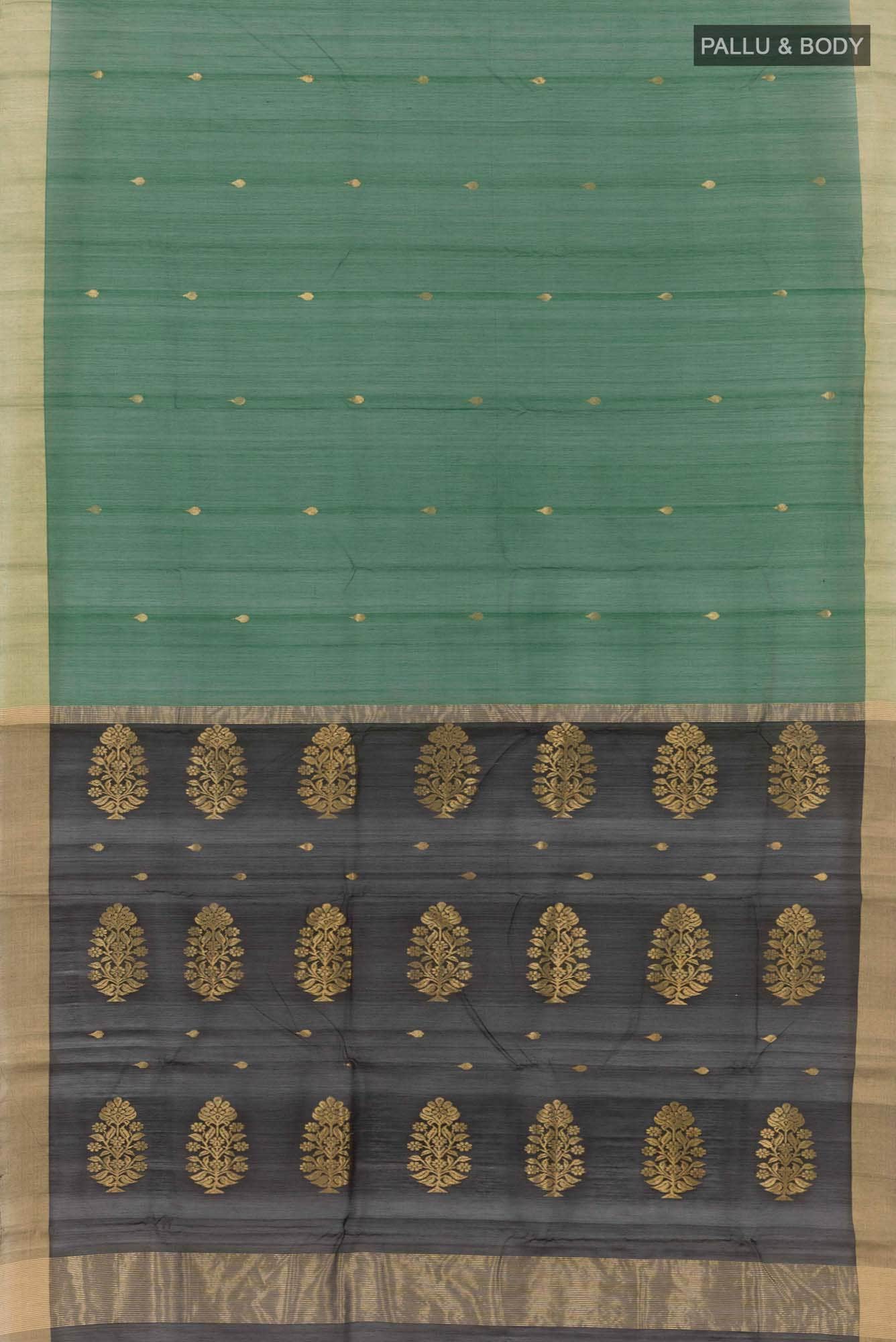 Green Blended Chanderi Silk Cotton Saree